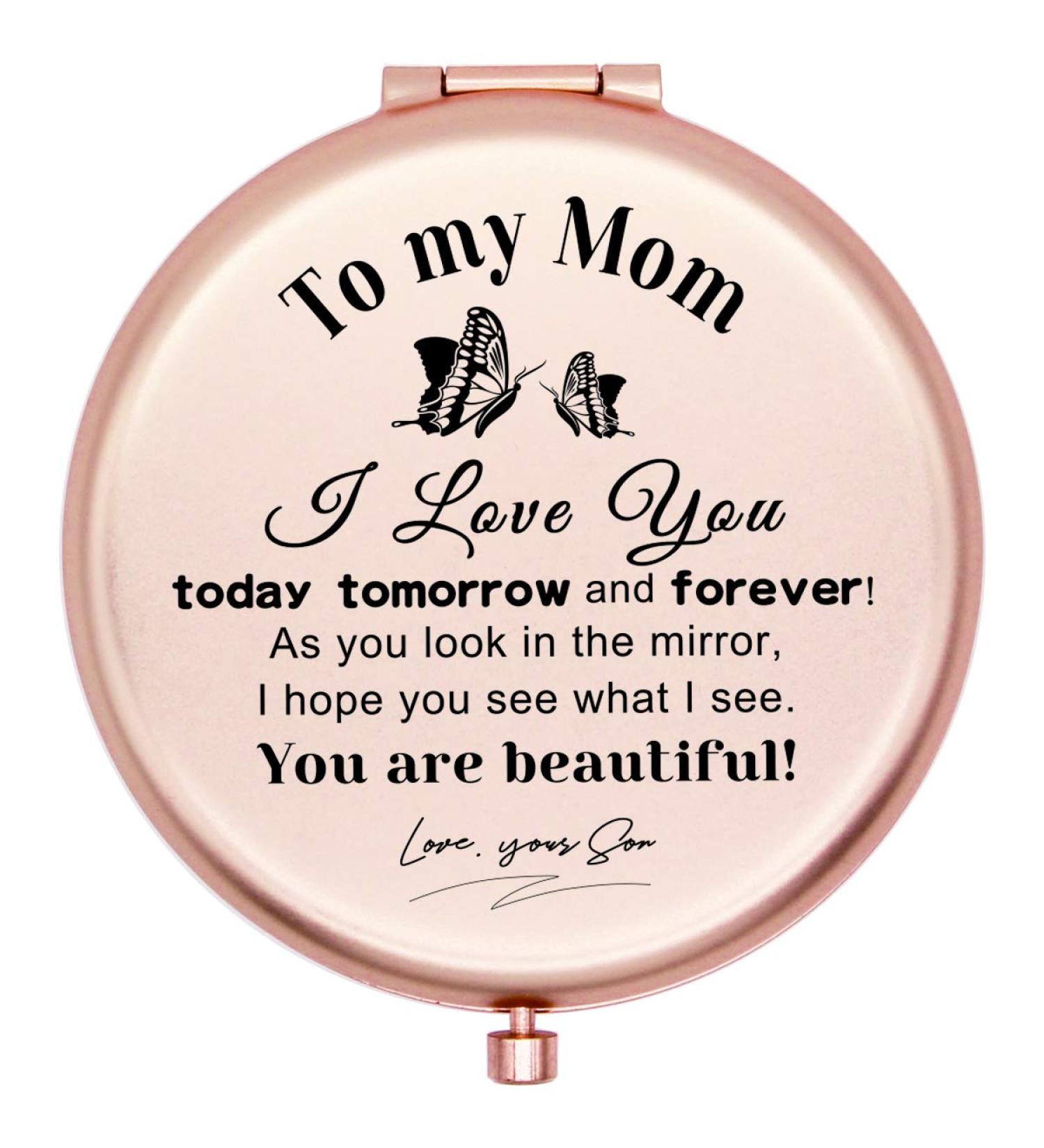 Muminglong Frosted Compact Makeup Mirror - Birthday Gift for Mom from Son - Buy Online on GoSupps.com