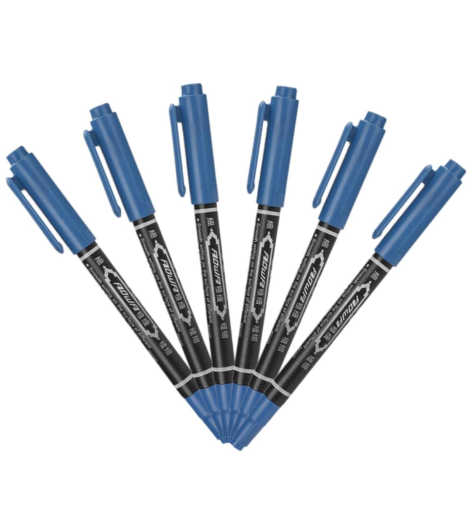 WOONEKY 6pcs Eyebrow Pen Eyebrow Tattoos Pen Pen Tool Surgery Pen Pen Plastic 13.9x1.8cm Blue - Buy Online on GoSupps.com