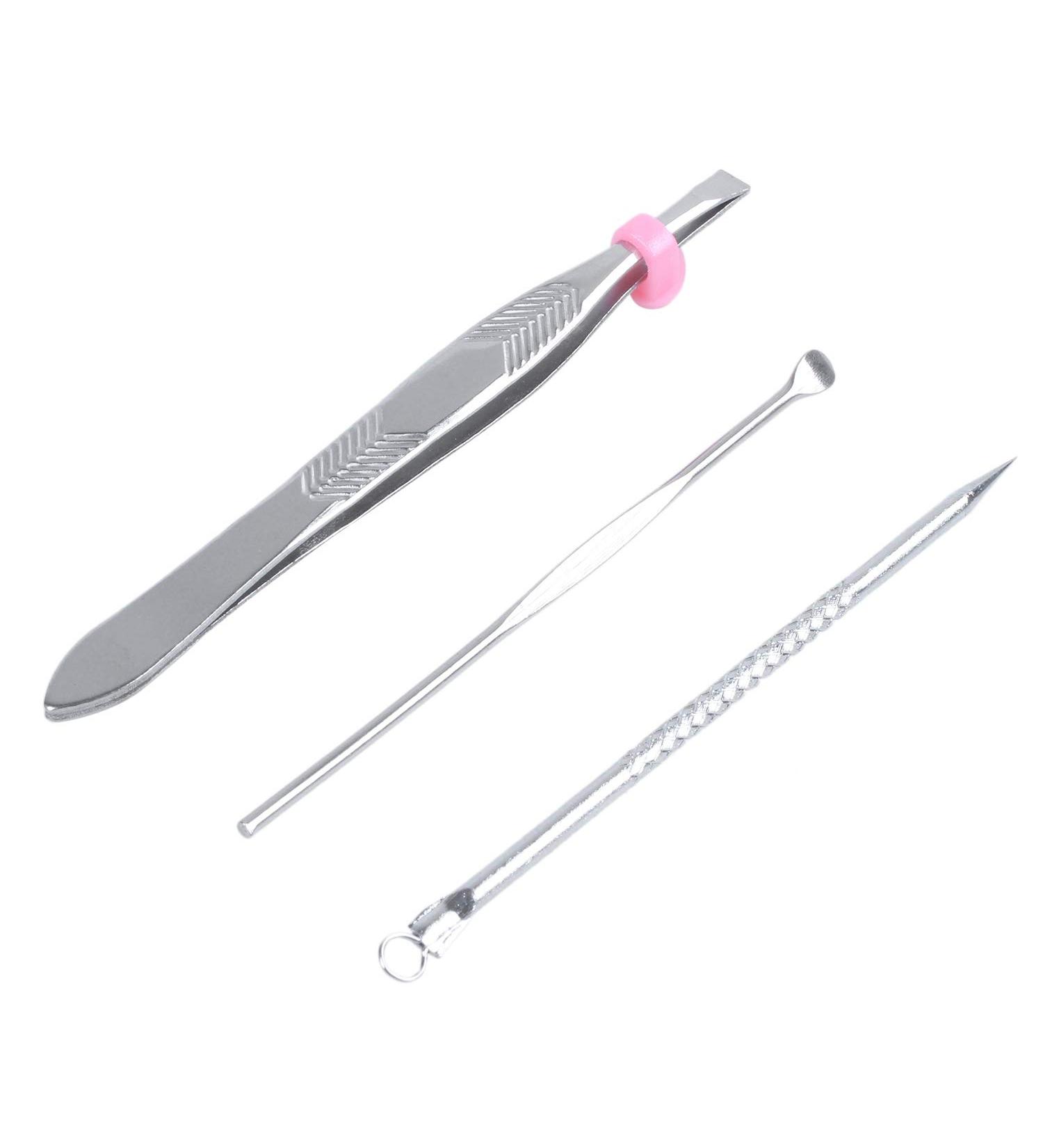 Kuuddker 3 in 1 Earpick Comedones Stick Eyebrow Tweezer Cosmetic Tool Set - Buy Online on GoSupps.com