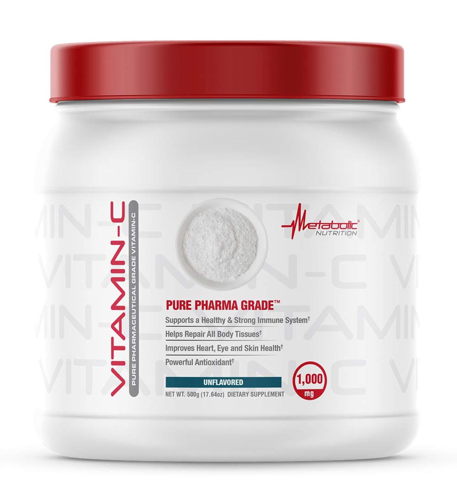 Metabolic Nutrition Vitamin C, 1000mg, Pure Pharma Grade, High Absorption Ascorbic Acid (500 g) 3.53 Ounce (Pack of 1) - Buy Online on GoSupps.com