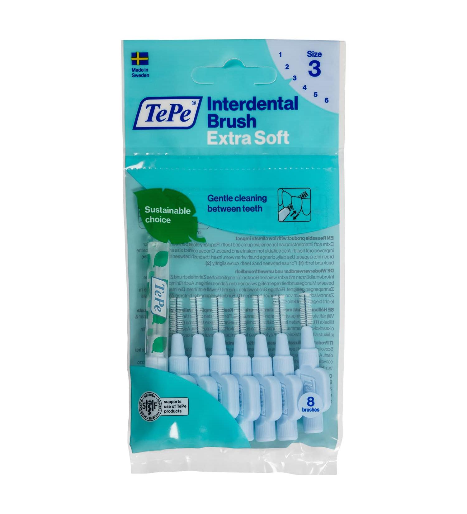 TePe Interdental Brushes 0.6 mm - 8 Pieces Light Blue | Buy Internationally Online - Buy Online on GoSupps.com