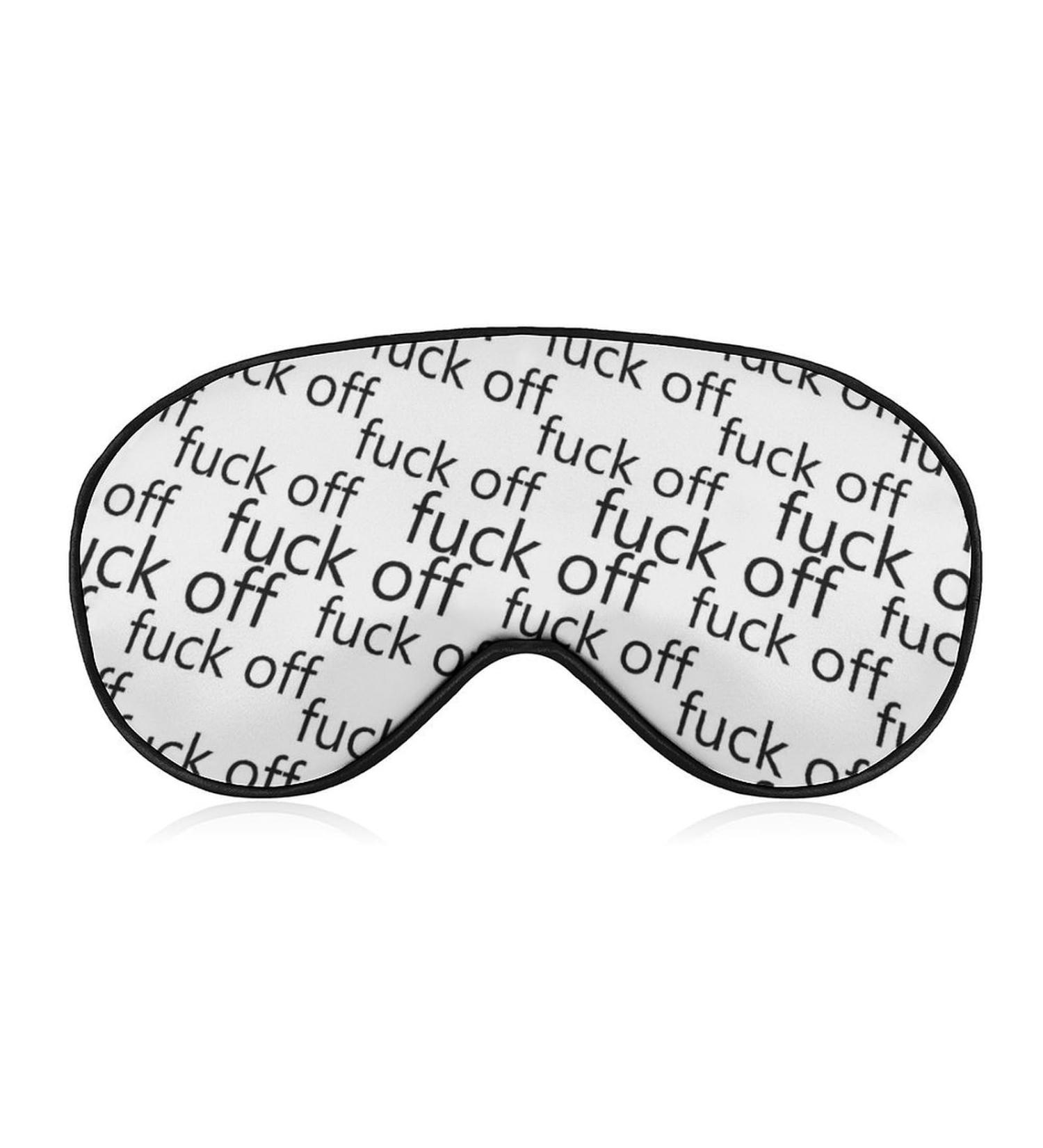 Sleep Mask - Light Blocking Eye Mask 'Fuck Off' Print | Adjustable Soft Eye Shade for Men & Women - Perfect for Sleeping - Buy Online on GoSupps.com