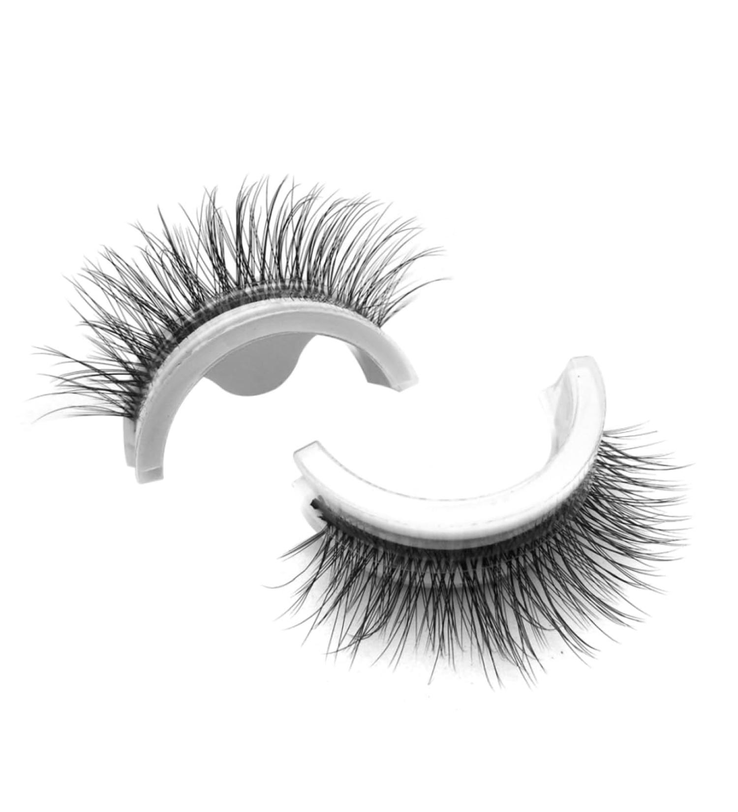 Kiss Lashes no Glue Needed Reusable Self Adhesive Eyelashes 3D Makeup Eyelash for Women Girl Eye Makeup Tool 1Pair No. 3 Slim Long 3# NO.3 - Buy Online on GoSupps.com