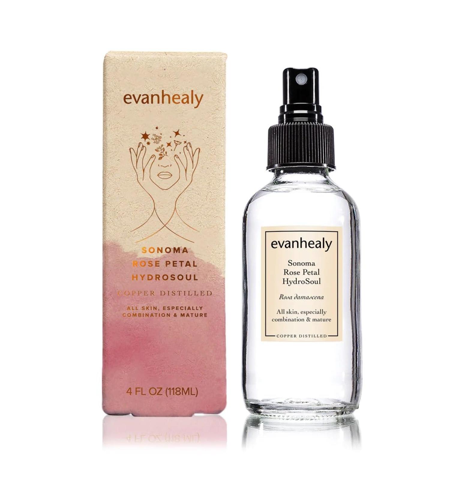 evanhealy Sonoma Rose Petal HydroSoul | Copper Distilled Hydrosol | Hydrating & Balancing Face Toner for Mature Delicate Fragile & Devitalized Skin - Buy Online on GoSupps.com