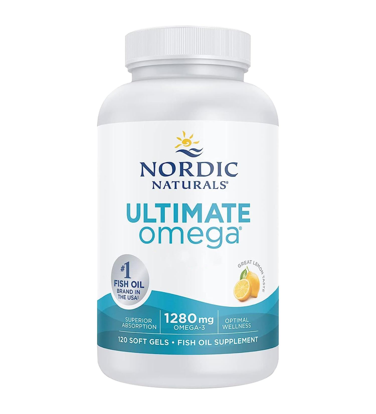 Nordic Naturals Ultimate Omega-3 1280mg Lemon Taste High Dosed 120 Soft Capsules Lab Tested Non-Soy Non-GMO - Buy Online on GoSupps.com