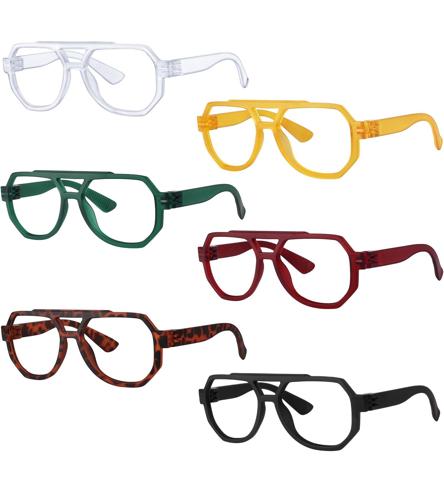 Buy BFOCO Pilot Reading Glasses - Oversized +1.75 Readers with Screwless Spring Hinges - 6 Pack Mix Colors for Men & Women - International Shipping Available - Buy Online on GoSupps.com