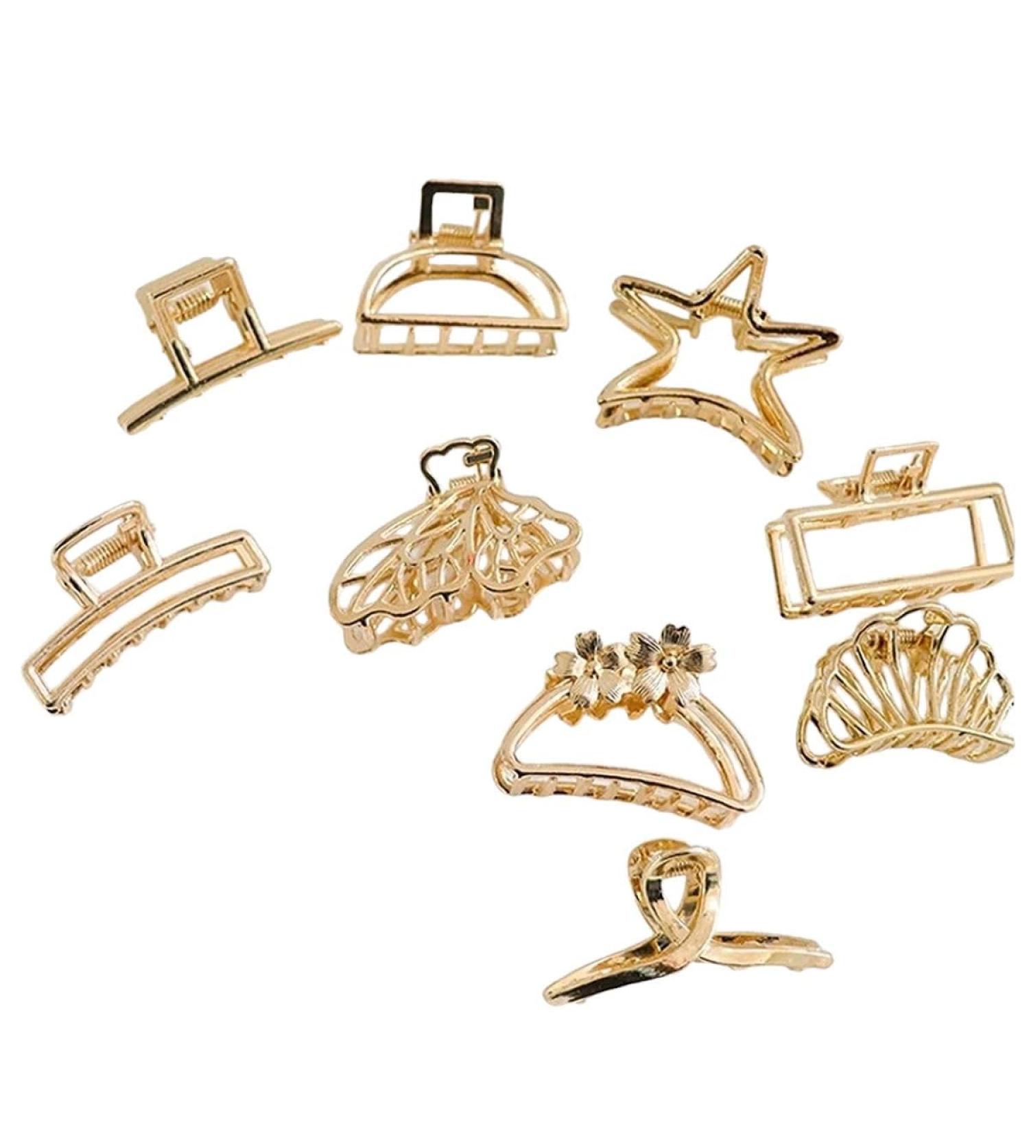 New 2025 Fashion Hollow Heart Metal Hair Claw Clips Simple Non Ip Mini Gold Geometric Bangs Barrettes Hair Jaws For Women New For Fashion Daily Jewelry Fashion Accessories Creative Gift - Buy Online on GoSupps.com