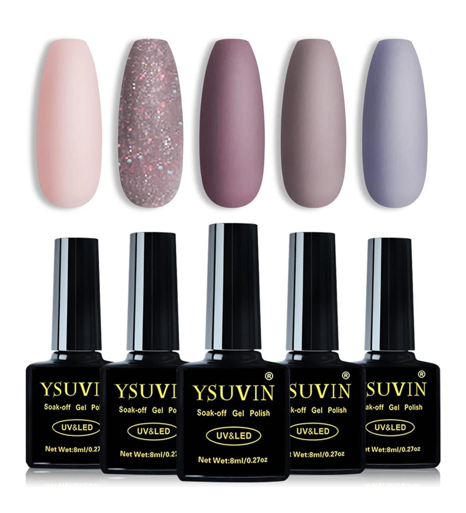 Yueshop Gel Nail Polish Set - 5 Dark Colors UV/LED Manicure Kit - 8ML Each Bottle - Buy Online on GoSupps.com