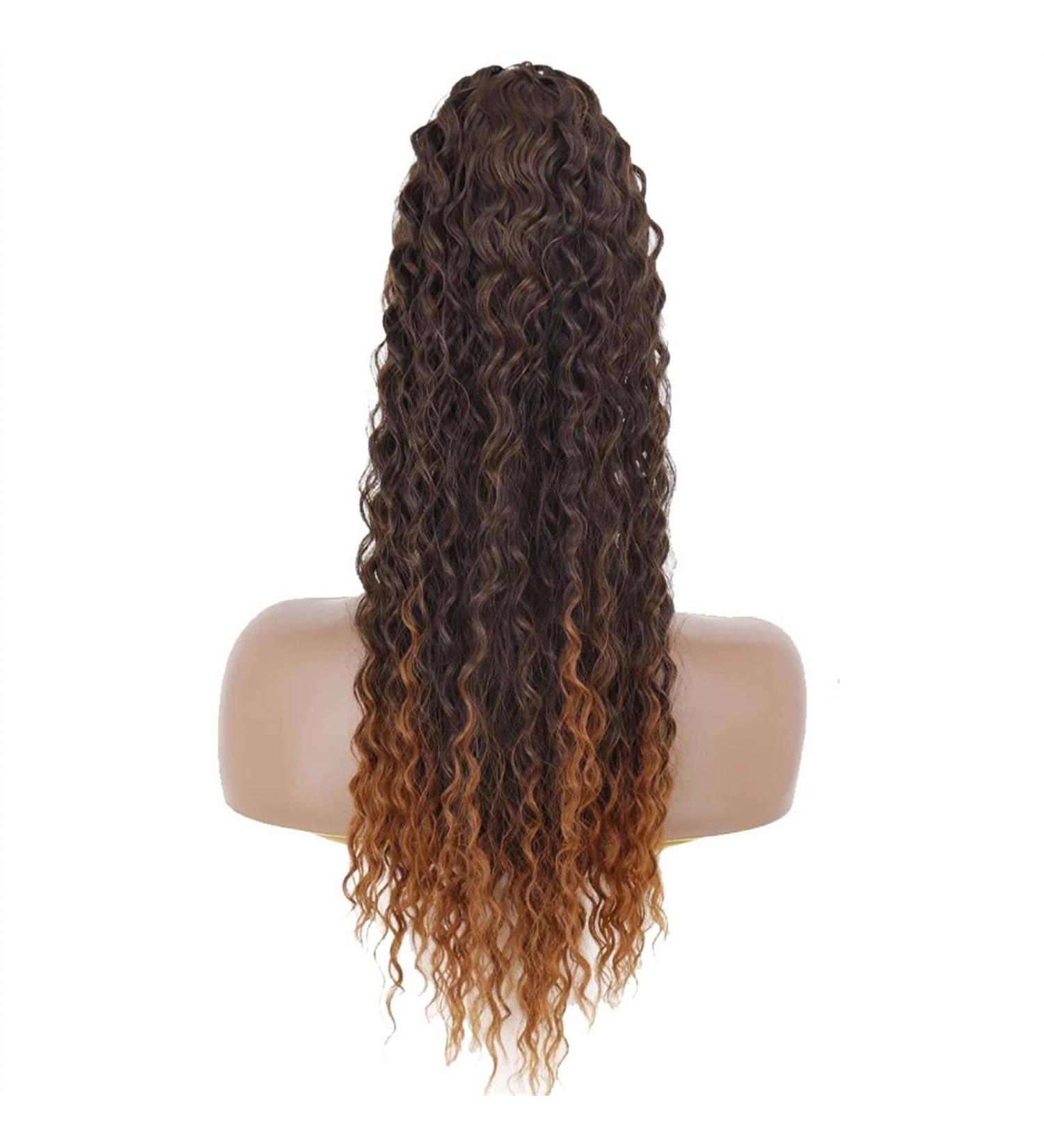 Ponytail Extensions Long Wave Curly Drawstring Ponytail 26" Synthetic Clip In Ponytail Extensions for Black Women Afro Curly Drawstring Ponytail False Hairpieces for Women (Color : 1BT30 Size : 65c 65cm 1BT30 - Buy Online on GoSupps.com