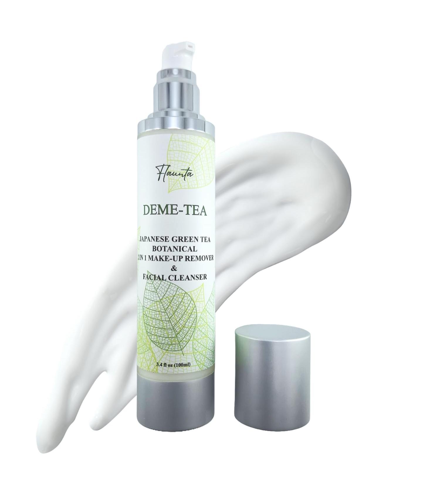 Deme-Tea Japanese Green Tea 2 in 1 Make-Up Remover & Facial Cleanser | Aloe Vera Cucumber Extract Plant-Based | Made in USA - Buy Online on GoSupps.com