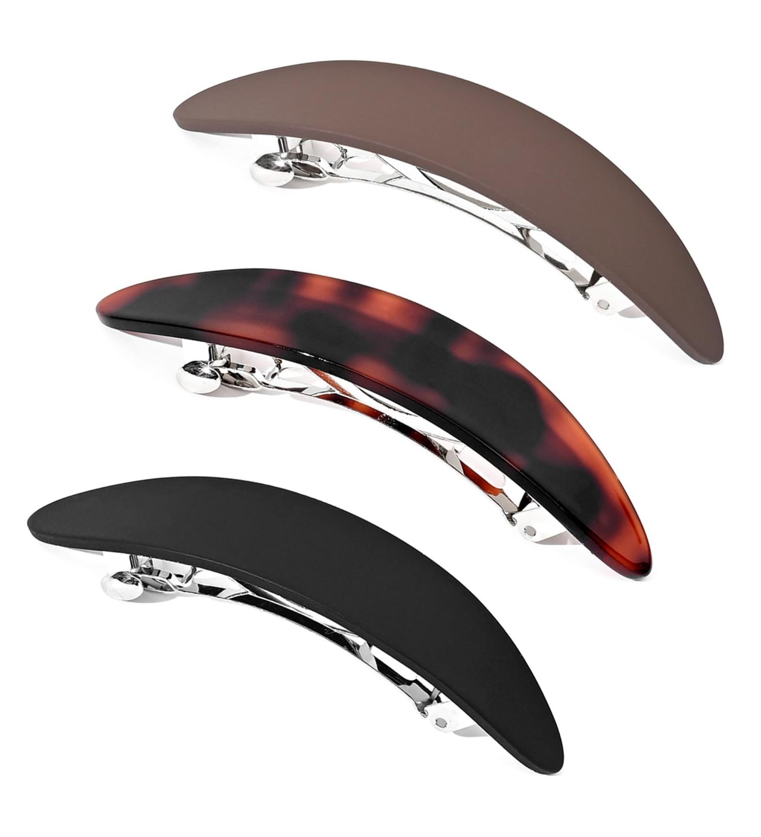 Shop Vintage 3-Piece Medium French Hair Clips for Women - Automatic Clips for Thin Fine Hair - Multi-Color Options - Buy Online on GoSupps.com