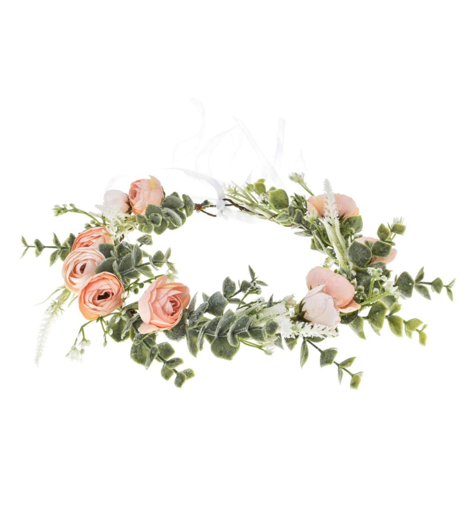 Floral Fall Artificial Baby Breath Flower Halo Wedding Crown Lilac Bridal Headpiece Greenery Crown HC-24 in F-champagne - Buy Online on GoSupps.com