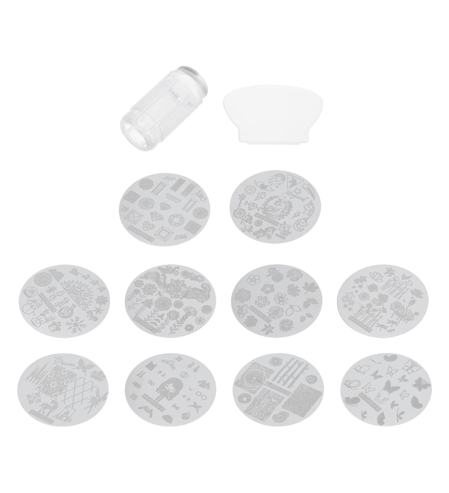 1 Set Nail Art Printing Plate Christmas Nail Stencils Snowman Nail Snowflake Nail Manicure Halloween Nail Stickers Nail Diy Decor Printing Mold Household Stainless Steel Metal Nail - Buy Online on GoSupps.com