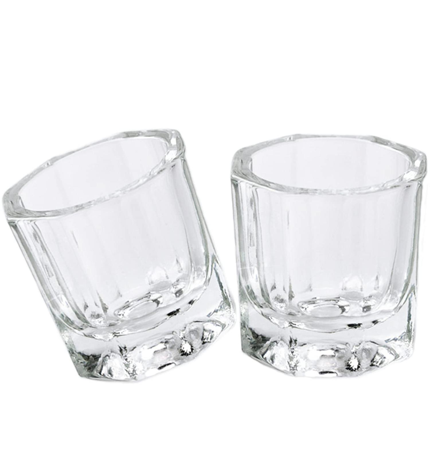 Fiezkaa 2pcs Clear Glass Dappen Dish Set for Acrylic Nails - Nail Monomer Liquid Bowl & Powder Holder - Acrylic Jar for Nail Art Manicure - Buy Online on GoSupps.com
