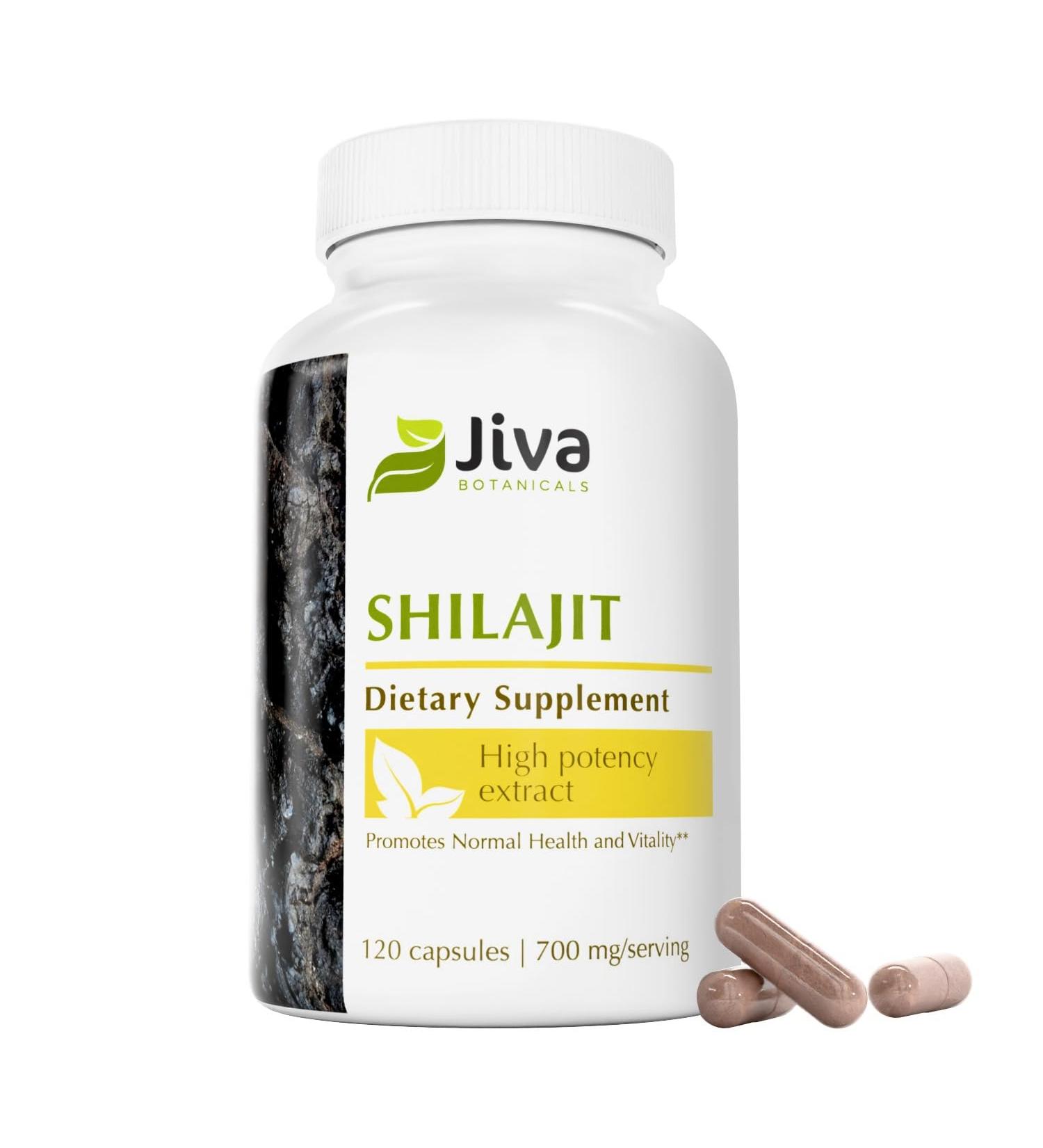 Jiva Botanicals Premium Shilajit Supplement 700 mg - Shilajit Capsules Extract with Minerals Fulvic/Humic Acid for Immune Support & Nomal Digestive Health - 120 Vegan Capsule (Pack of 1) 120 Capsules - Buy Online on GoSupps.com