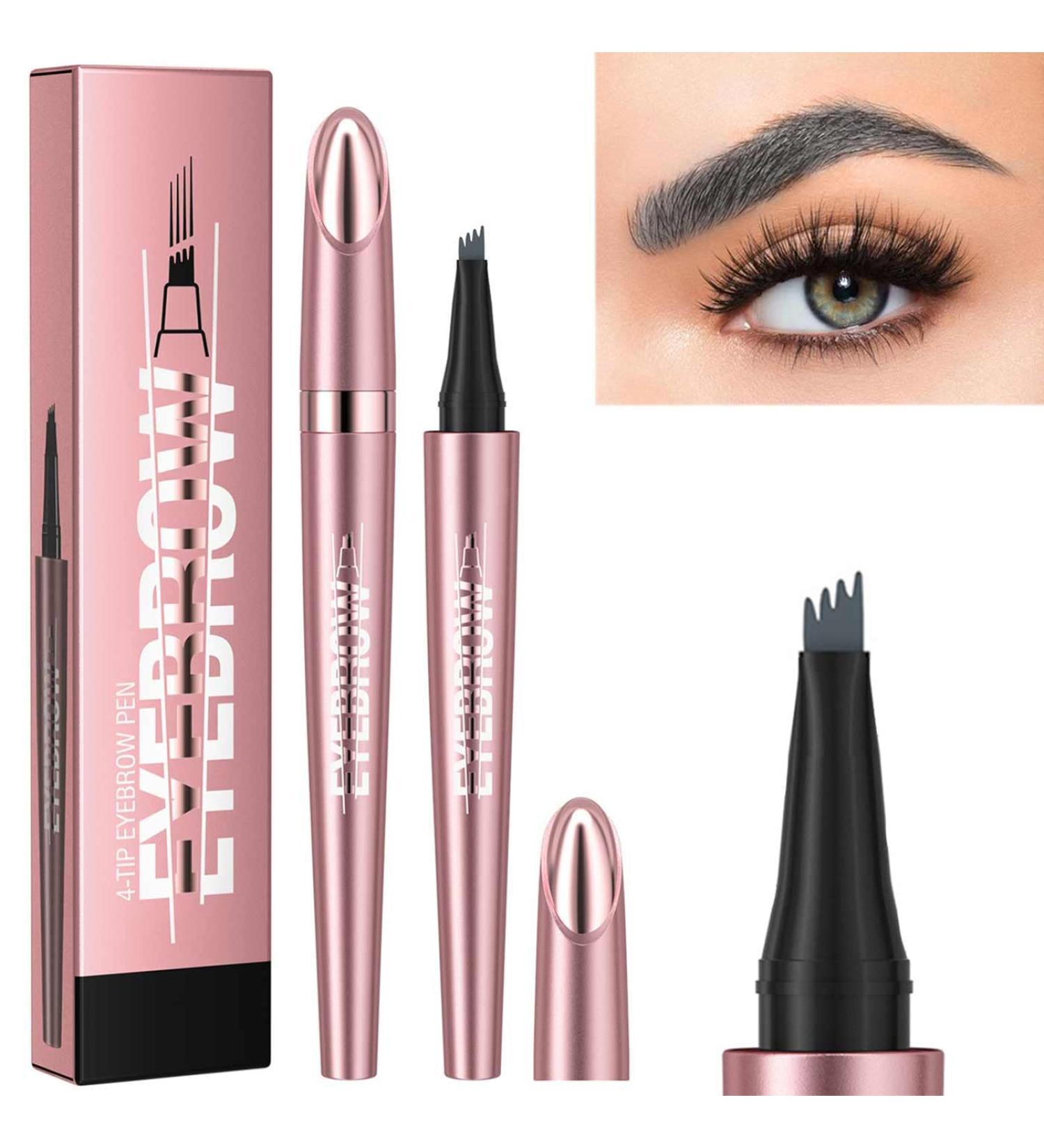 3D Microblading Eyebrow Tattoo Pencil 4 Fork Tip New Waterproof & Long Lasting Brow Pencil Fine Stroke Eyebrow Pencil for Natural Makeup (Grey) - Buy Online on GoSupps.com
