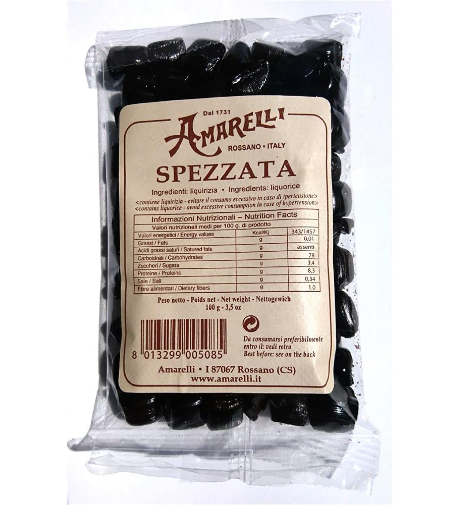 Amarelli - Spezzata Pure Liquorice Without Extra Aromas in Regular Pieces 100 gr - Buy Online on GoSupps.com