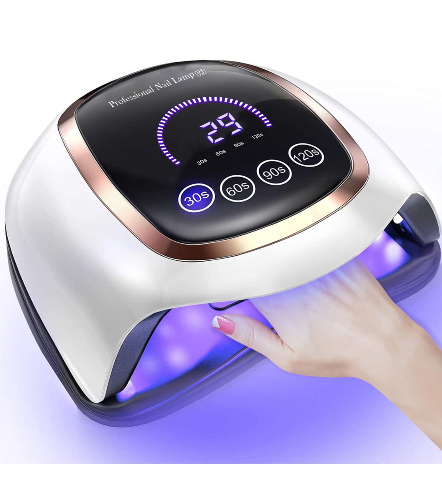 Naxbey UV Gel Nail Lamp 168W - Professional 7.5-inch LCD Touchscreen 4 Timer Settings Car Sensor - Perfect for Beginners & Home Salon - Buy Online on GoSupps.com