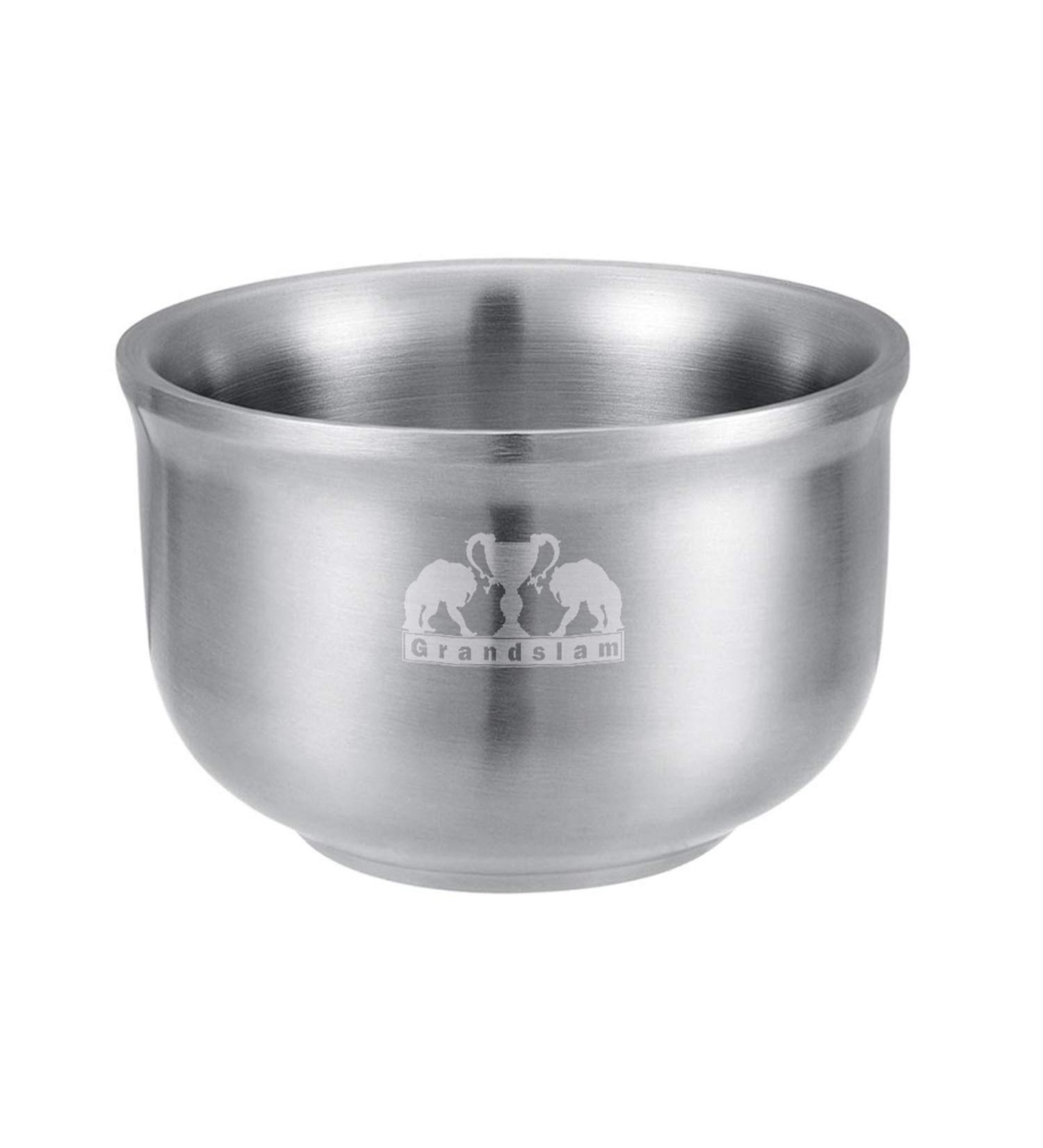 Grandslam Stainless Steel Shaving Soap Bowl - Double Layer Heat Preservation for Rich Shaving Cream | Men's Shaving Lather Bowl - Buy Online on GoSupps.com