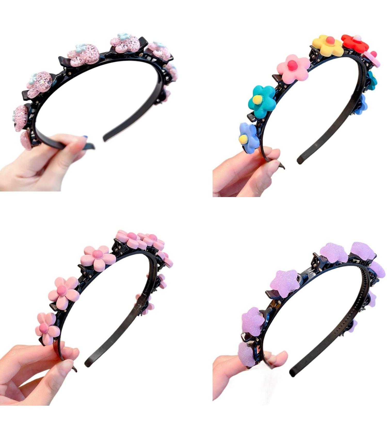 Flower Clip Headband Girls Headband with Clips Headband with Flower Clips Flower Headband with Clips Clip Headbands for Girls Headband Clips for Hair Hair Band with Flower Clips for Girls(C) - Buy Online on GoSupps.com