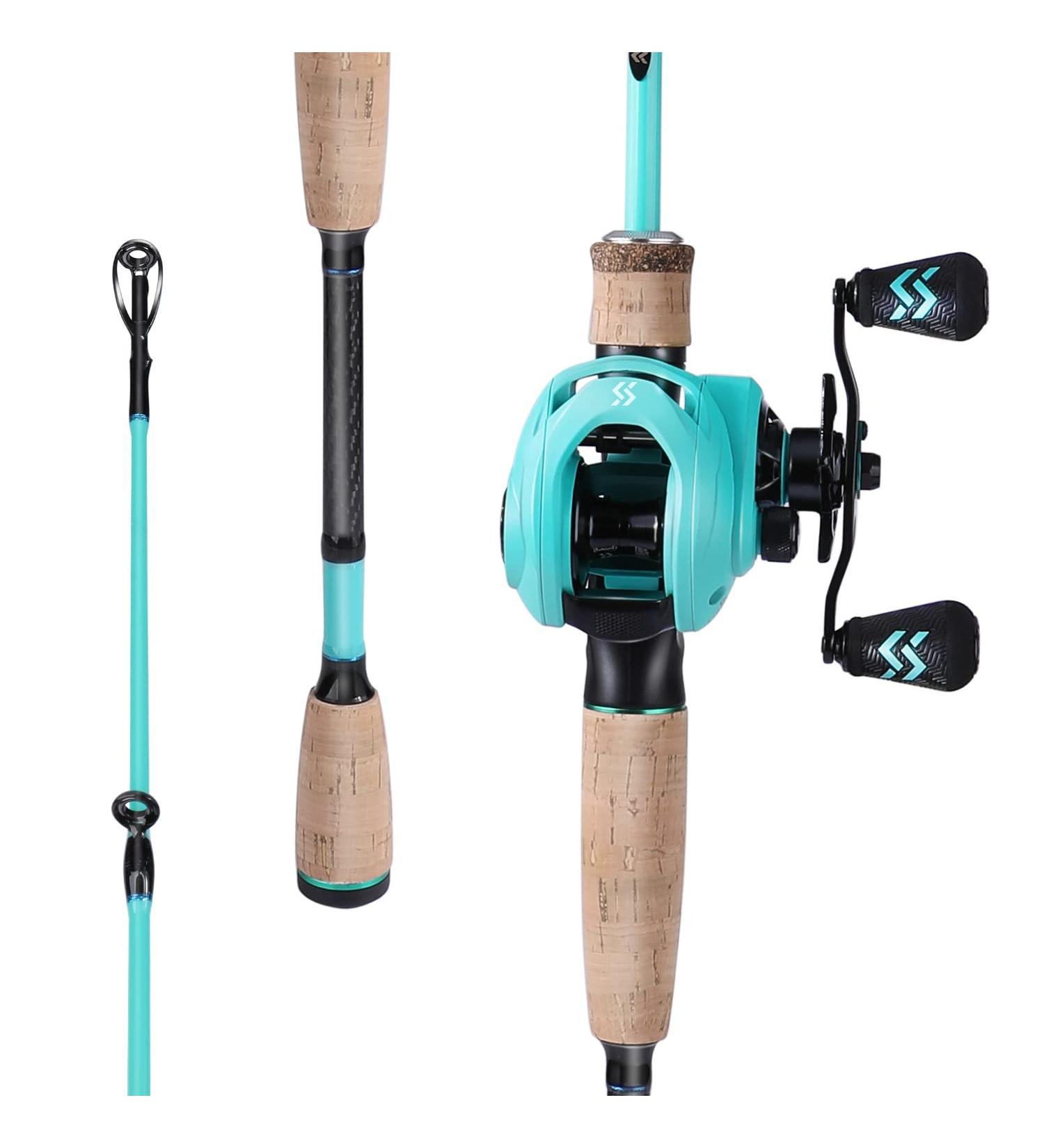 Sougayilang Baitcaster Combos - Light Baitcasting Rod & Reel Kit 5.9ft/6.9ft Left-Handed Fishing Rod Combo - Buy Online on GoSupps.com