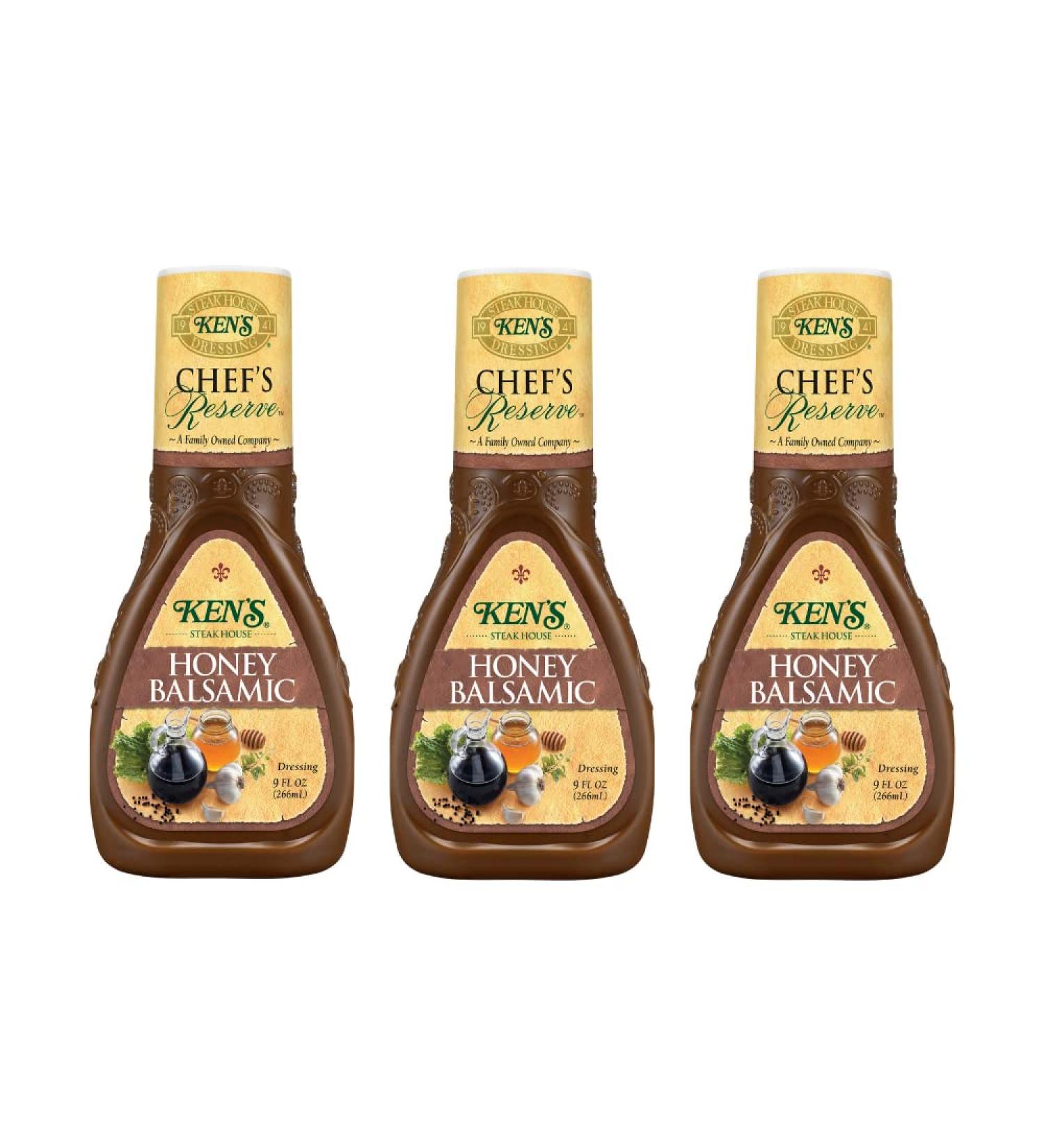 Ken's Steak House Chef's Reserve Honey Balsamic Dressing - 9 Fl Oz (Pack of 3) - Buy Online on GoSupps.com