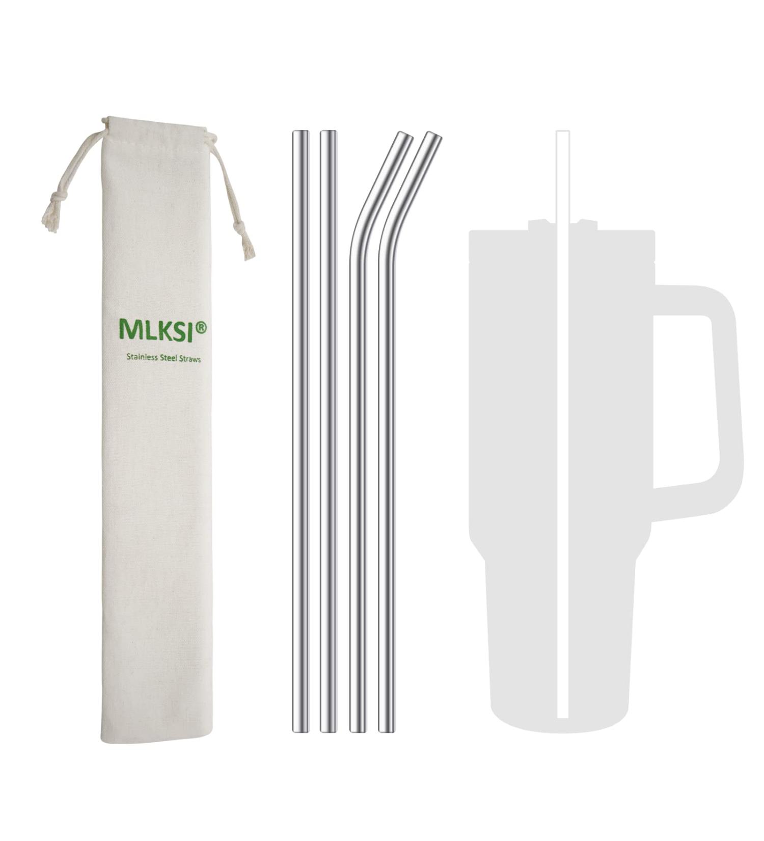 4 Pack Stainless Steel Straw Replacement for Stanley 40 oz Tumbler - Reusable Straws with Cleaning Brush - Buy Online on GoSupps.com