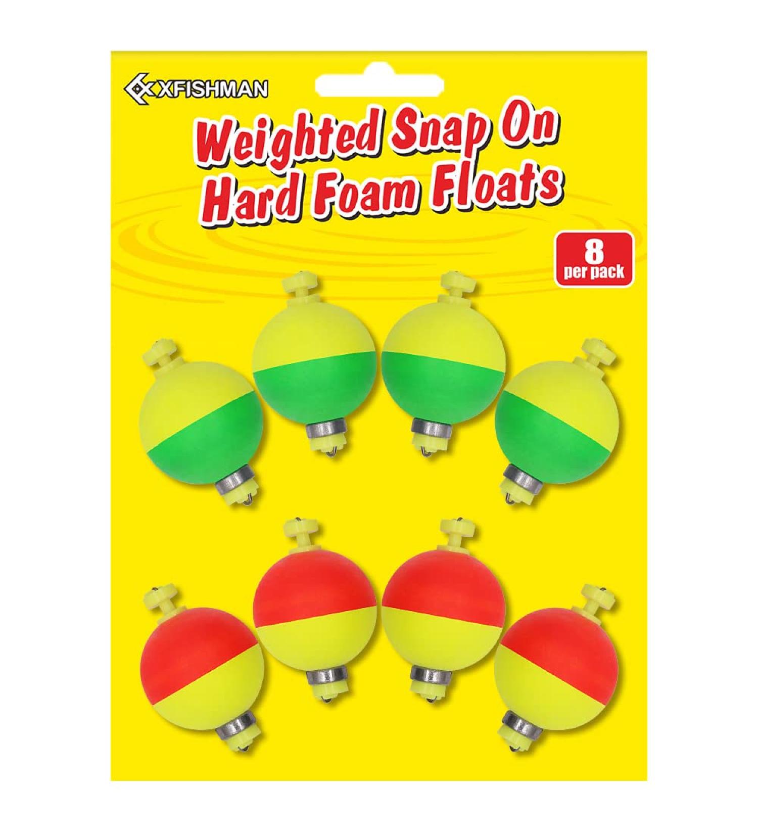 XFISHMAN Weighted Bobbers for Fishing - 8-12 Pack Handmade Foam Float Slip Bobbers for Crappie, Bluegills, Panfish, and Catfish - 1 Inch Round Fixed Bobber Kit - Buy Online on GoSupps.com