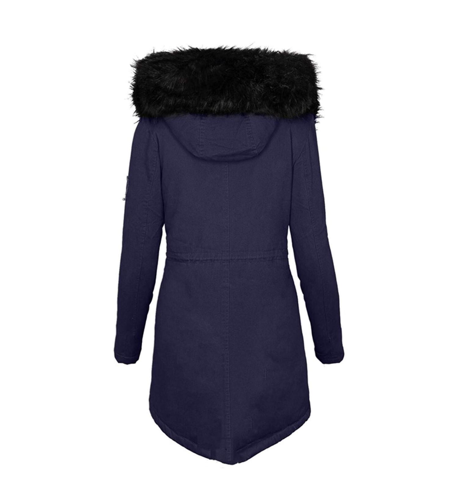 Hanxiulin Oversized Plush Jacket for Women - Warm Lined Fleece Coat | Lightweight Quilted Winter Jacket | Reversible Transition Jacket in Marine - Buy Online on GoSupps.com