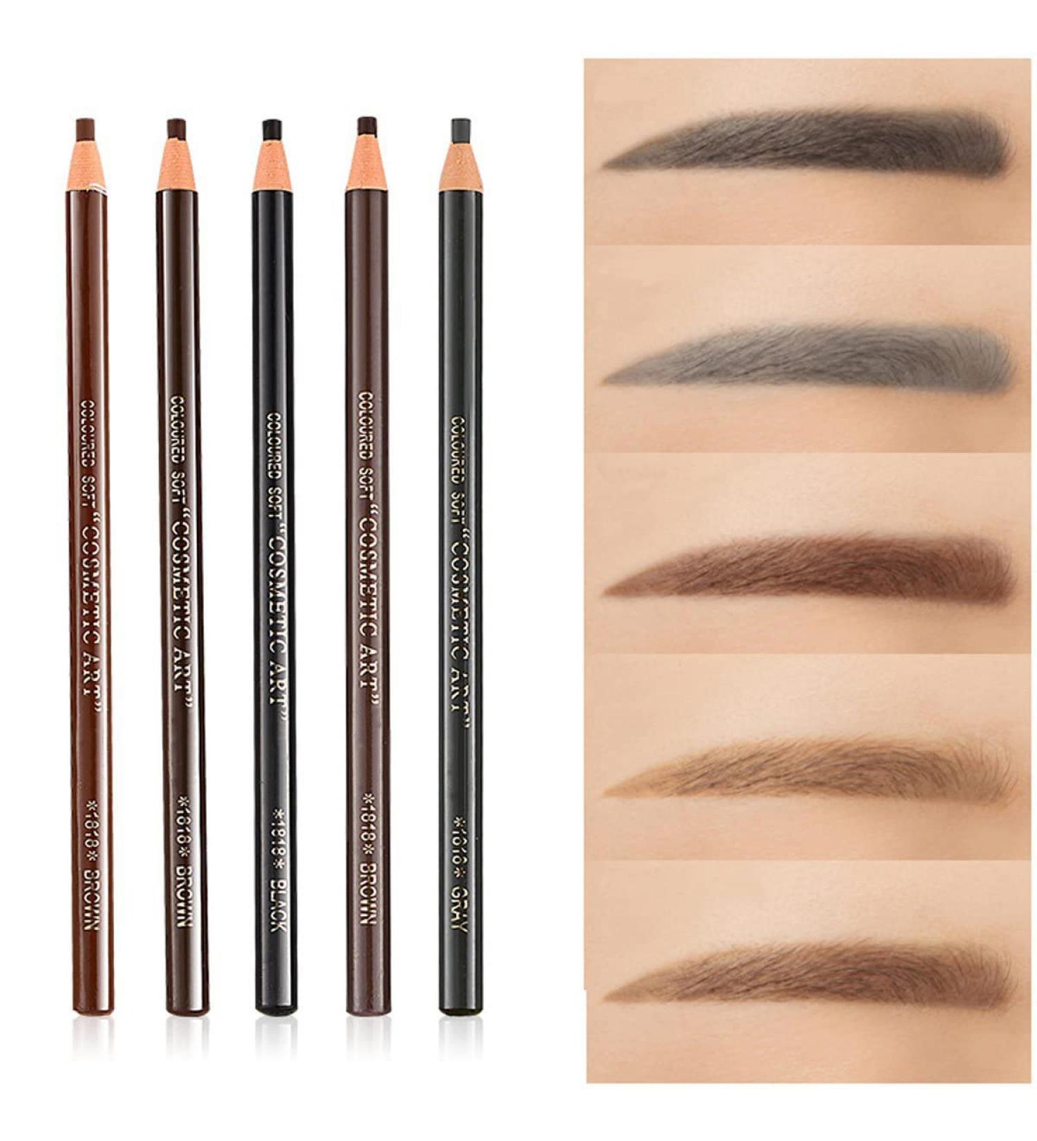 5pcs Peel-Off Eye Brow Pencil Set - 5 Colors for Precision Eyebrow Makeup - Buy Online on GoSupps.com