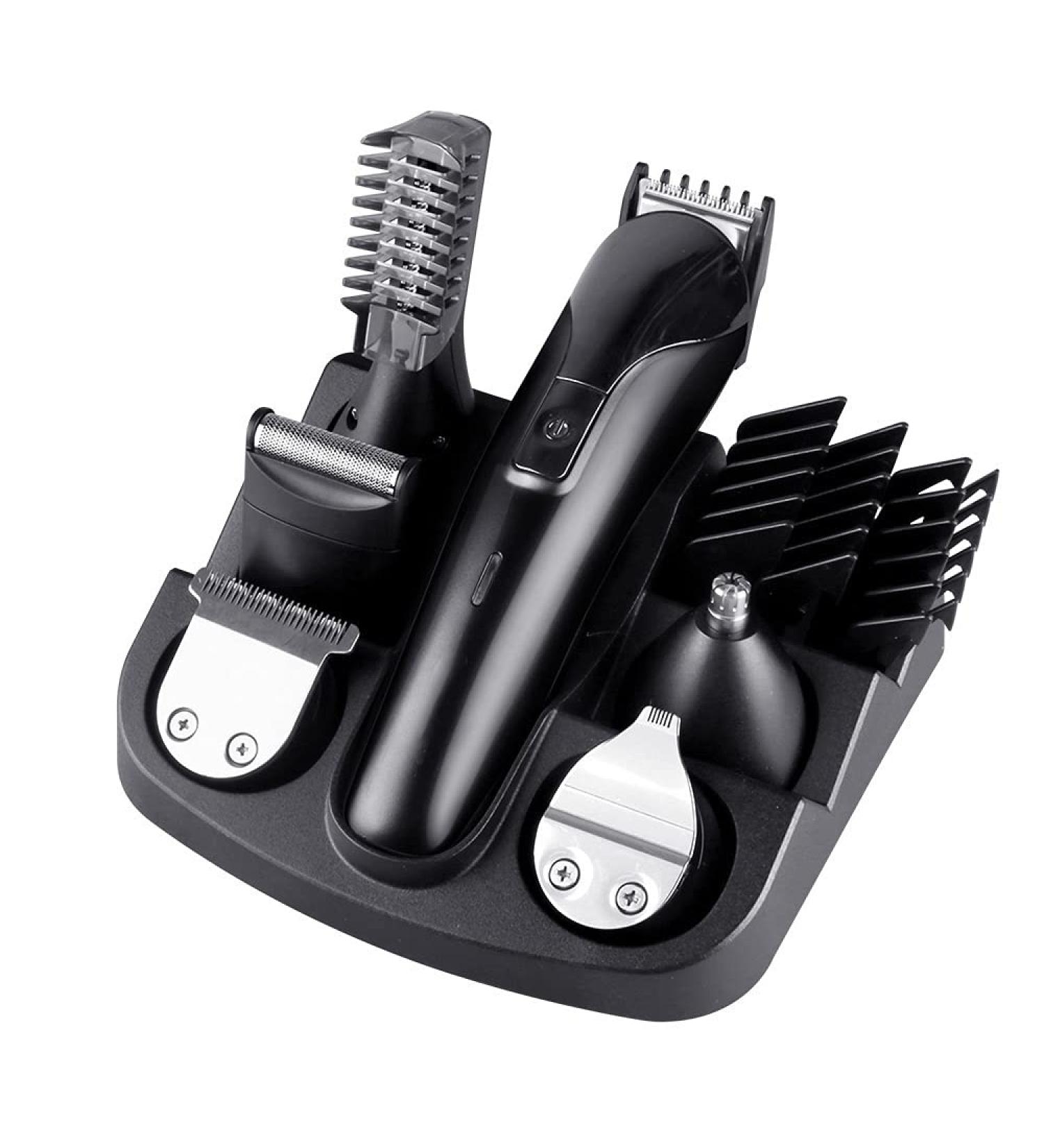 Hair Clippers 6 in 1 Set - Multifunctional Rechargeable Hair Trimmer & Shaver for Men | Stylish Black Hair Cutting Tools for All Hair Types - Buy Online on GoSupps.com