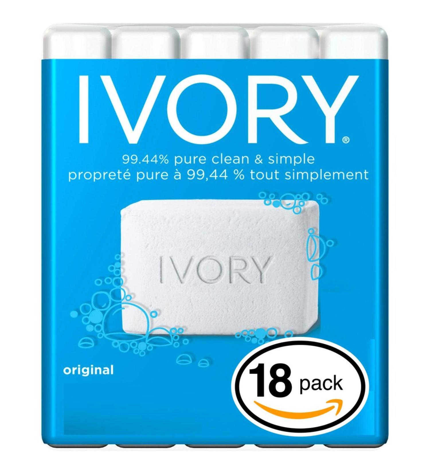 Ivory Bar Bath Soap 3.1oz - 3 count (Pack of 6) Unscented 3 Count (Pack of 6)