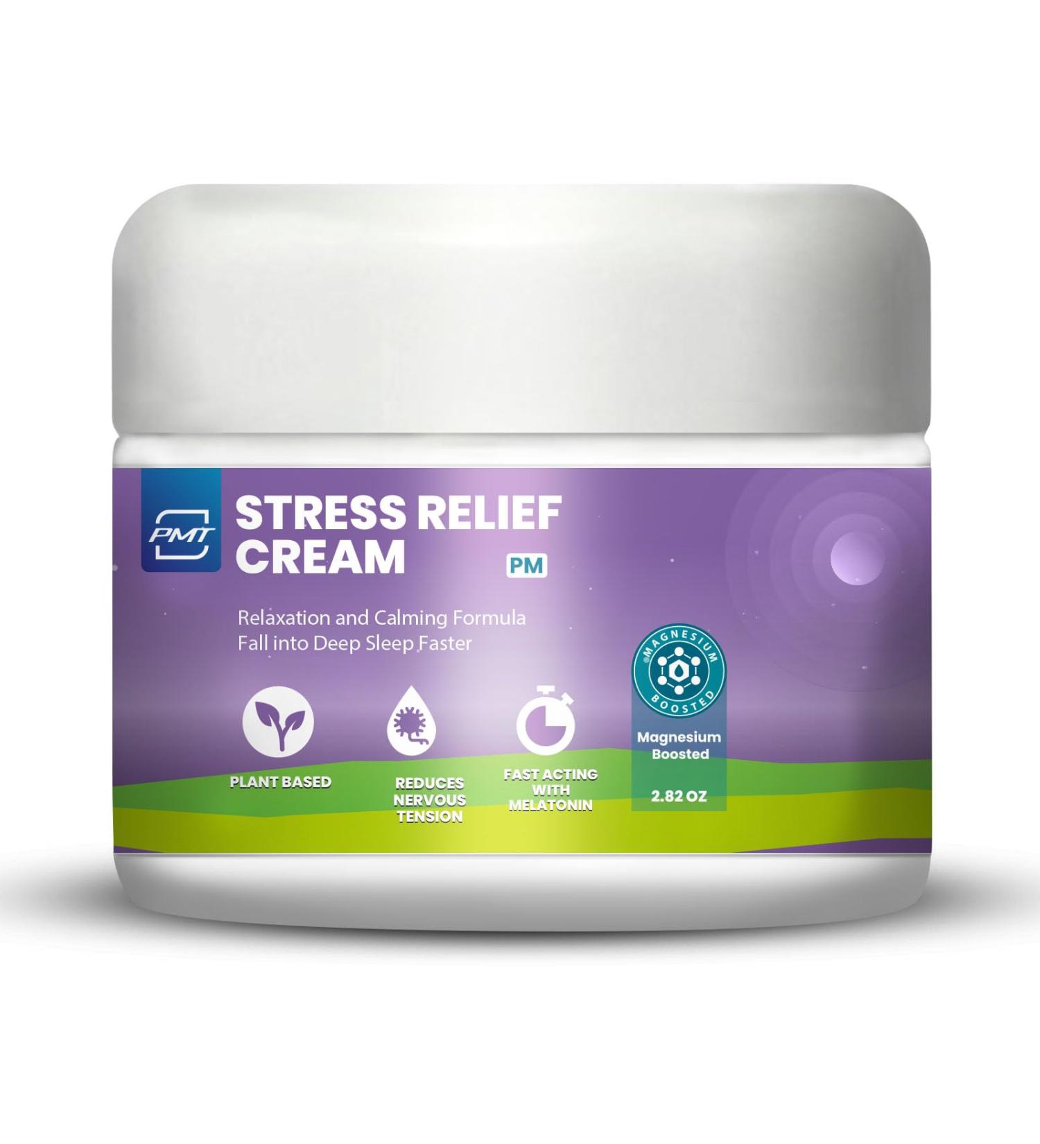 M PAIN MANAGEMENT TECHNOLOGIES Relaxing Stress Relief Cream by PMT Nerve-Calming Topical for Stress Reduction and Better Sleep Enriched with Magnesium & Melatonin 2.83oz - Buy Online on GoSupps.com