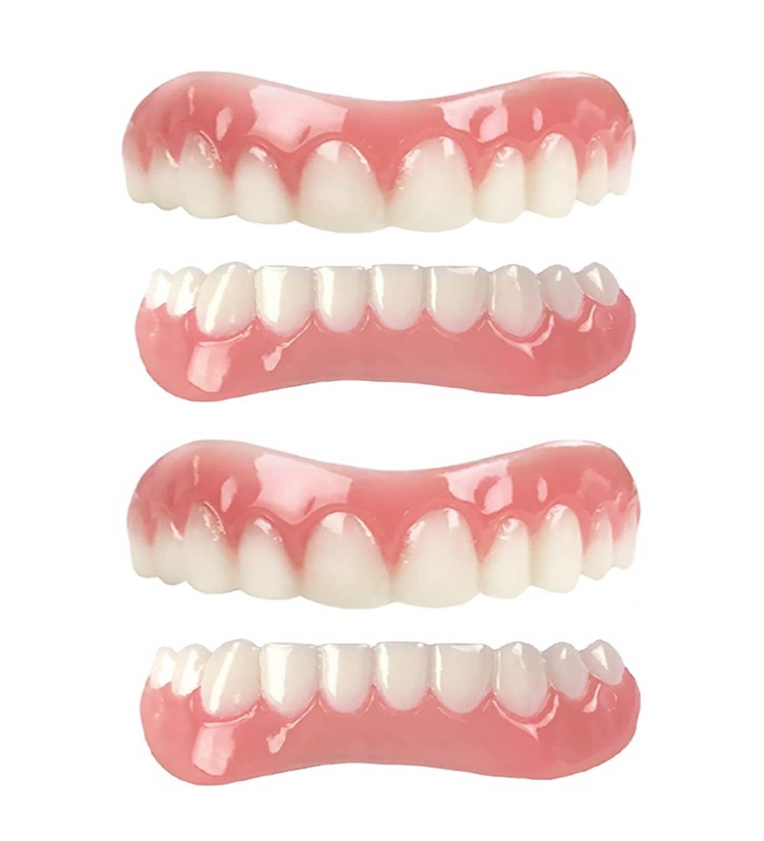 Cakunmik Silicone Tooth Replacement - Perfect Removable Natural False Teeth Veneers | No Pain No Shots 2 Pairs for a Confident Smile - Buy Online on GoSupps.com