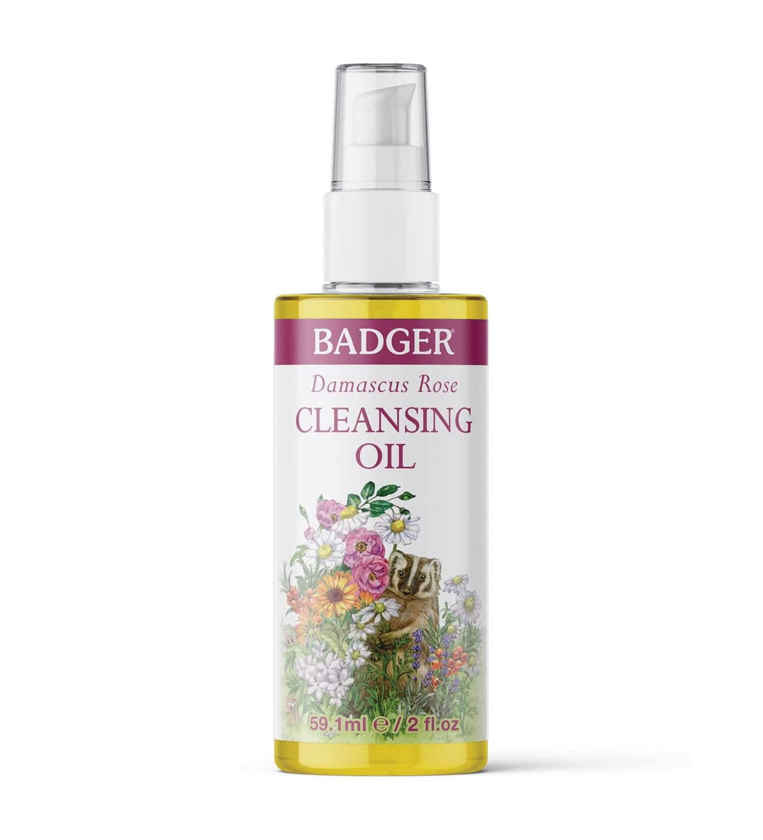 Badger Damascus Rose Organic Face Cleansing Oil - 2 oz | Natural Facial Cleanser - Buy Online on GoSupps.com