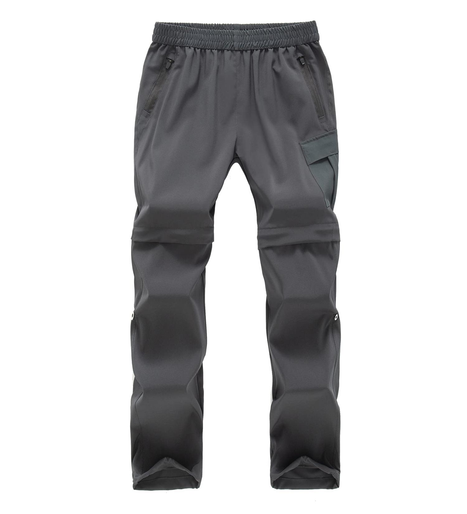 Feoya Children's Outdoor Hiking Pants - Zip Off & Removable Shorts Quick-Drying Trekking Pants for Unisex Youth & Girls - 150 Gray - Buy Online on GoSupps.com