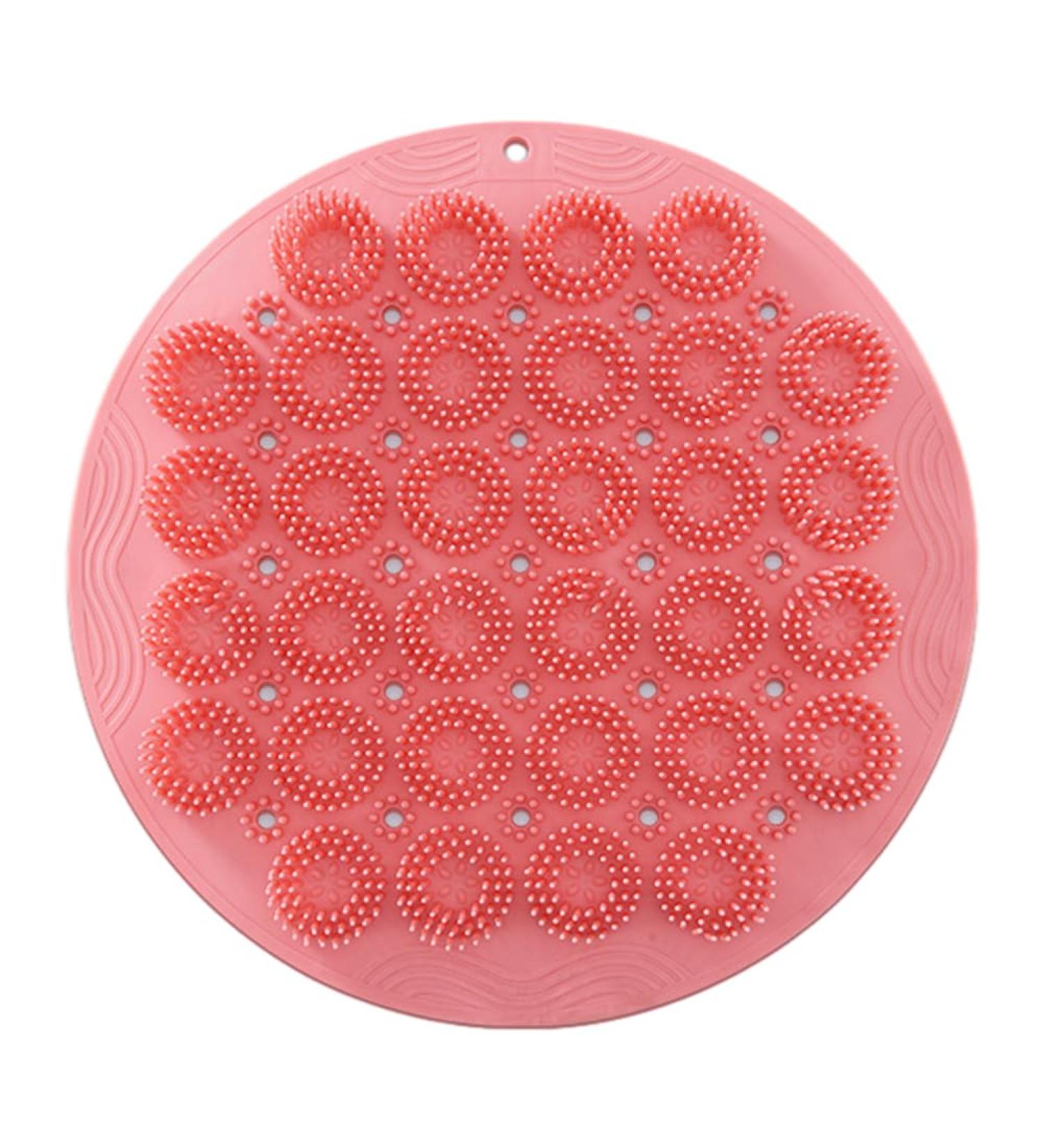 Buy Red Foot Scrubber Mat for Shower Non-Slip Foot Cleaner & Massage Device for Spa Care Peeling and Pain Relief International Shipping Available - Buy Online on GoSupps.com