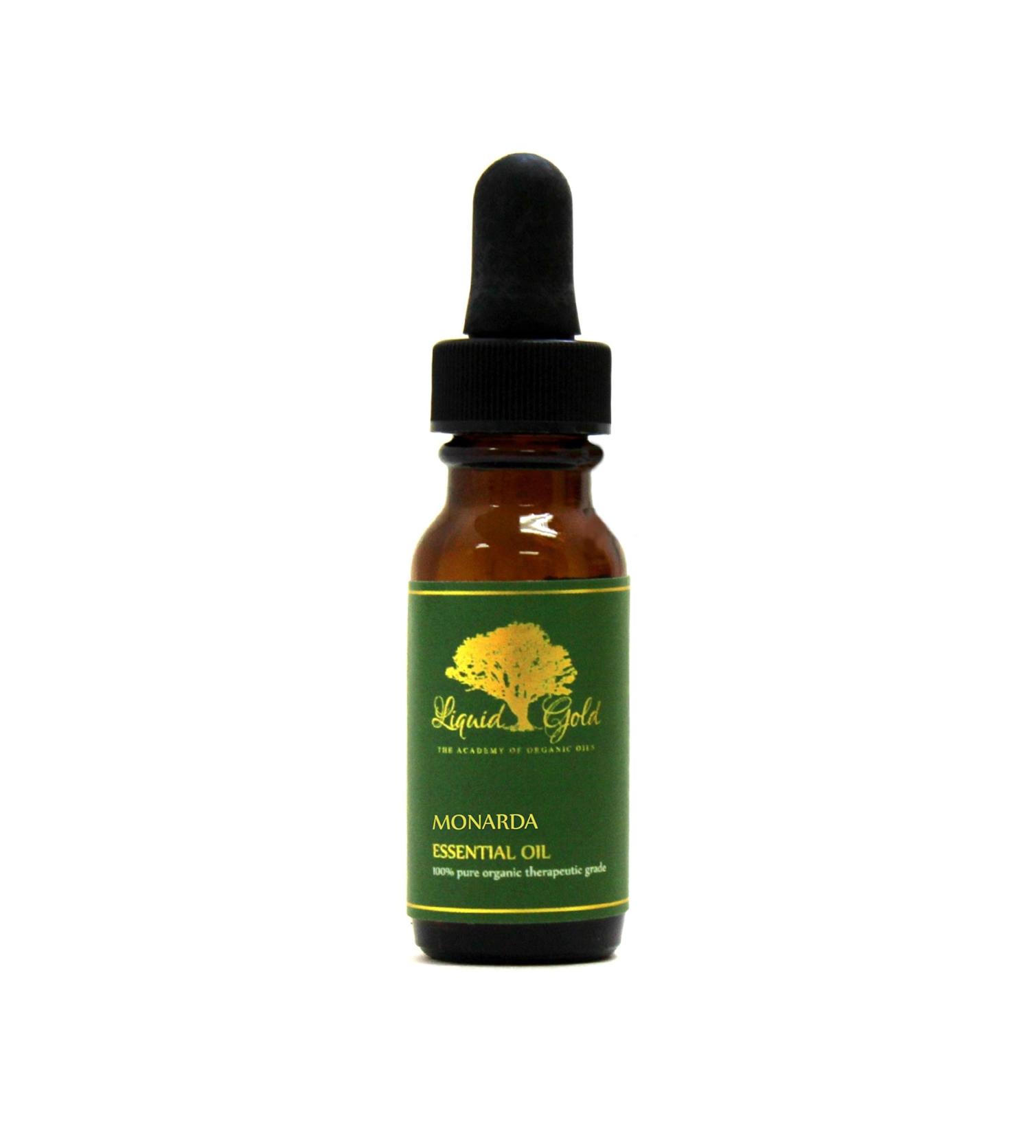 Liquid Gold Inc - 0.6 oz with Dropper - Premium Monarda Essential Oil - Pure Organic Natural Aromatherapy - Buy Online on GoSupps.com