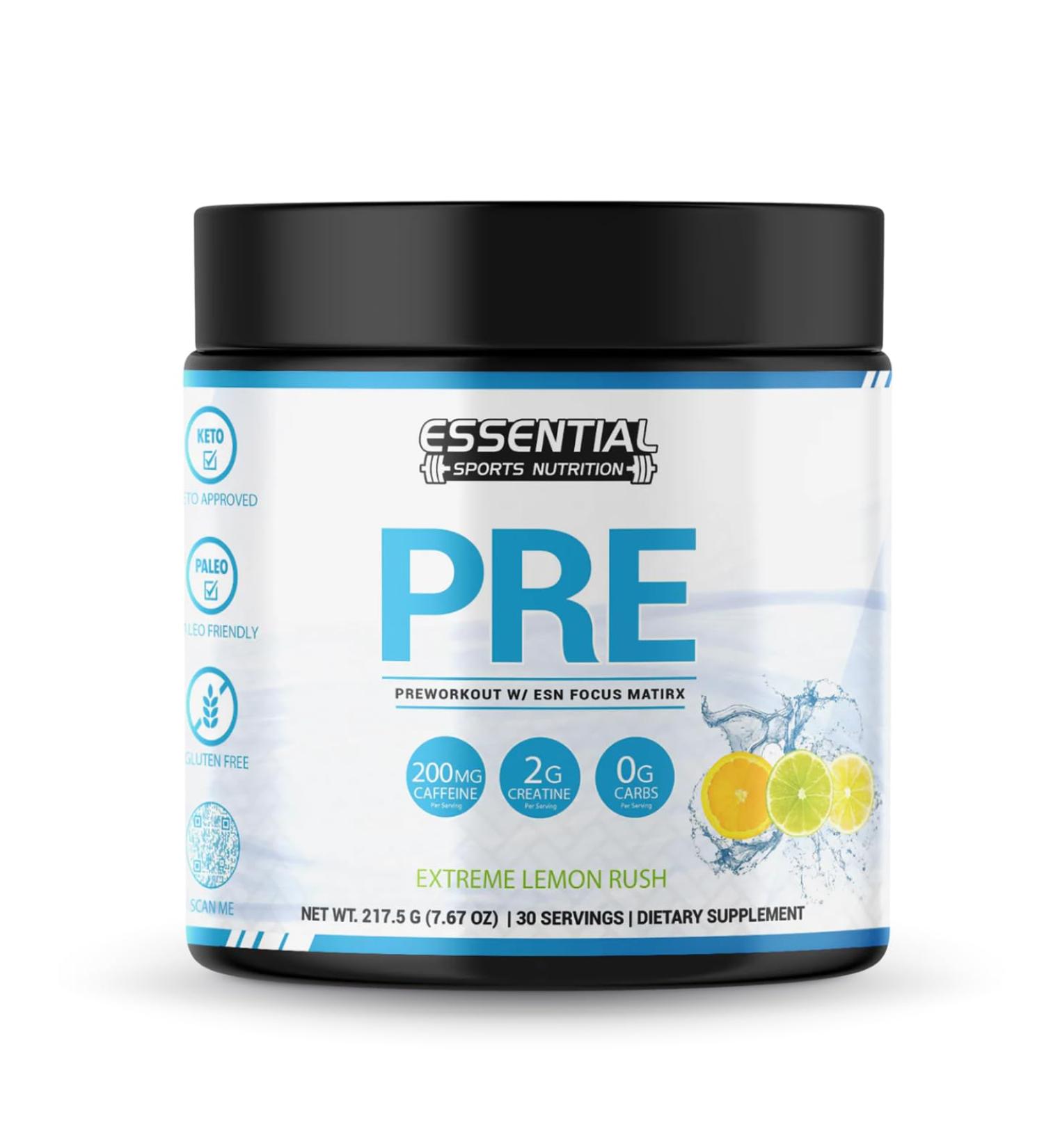 PRE | Pre-Workout with Creatine Focus Formula and 200mg Caffeine (40 Servings Lemon Rush) Lemon Rush 1 Ounce (Pack of 1) - Buy Online on GoSupps.com