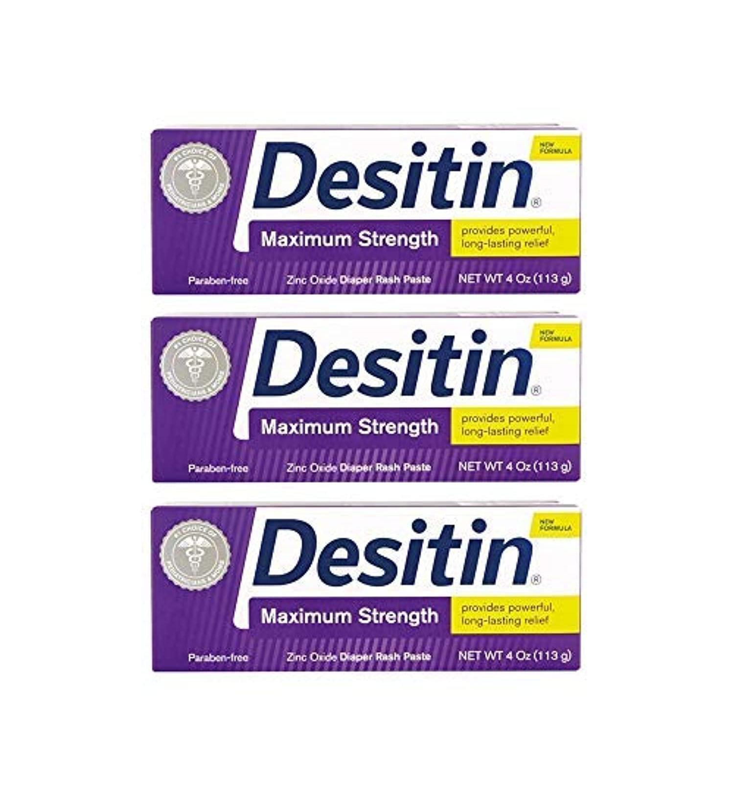 Desitin Maximum Strength Diaper Rash Paste 4 oz Tube - Pack of 3 - Buy Online on GoSupps.com