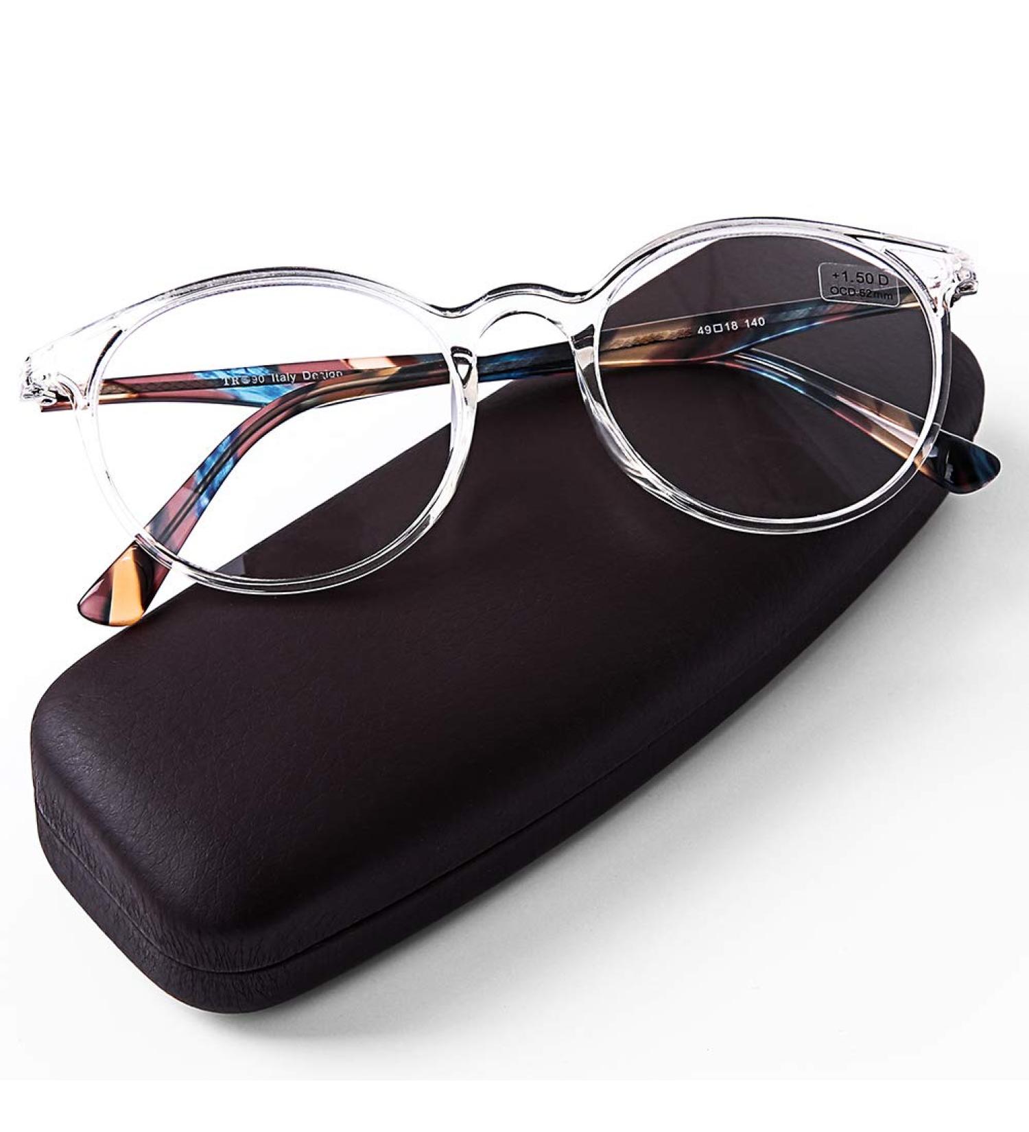 DOOViC Italy Design Fashion Reading Glasses | Stylish Clear Frames for Women & Men | +3.50 Strength Readers with Case - Buy Online on GoSupps.com