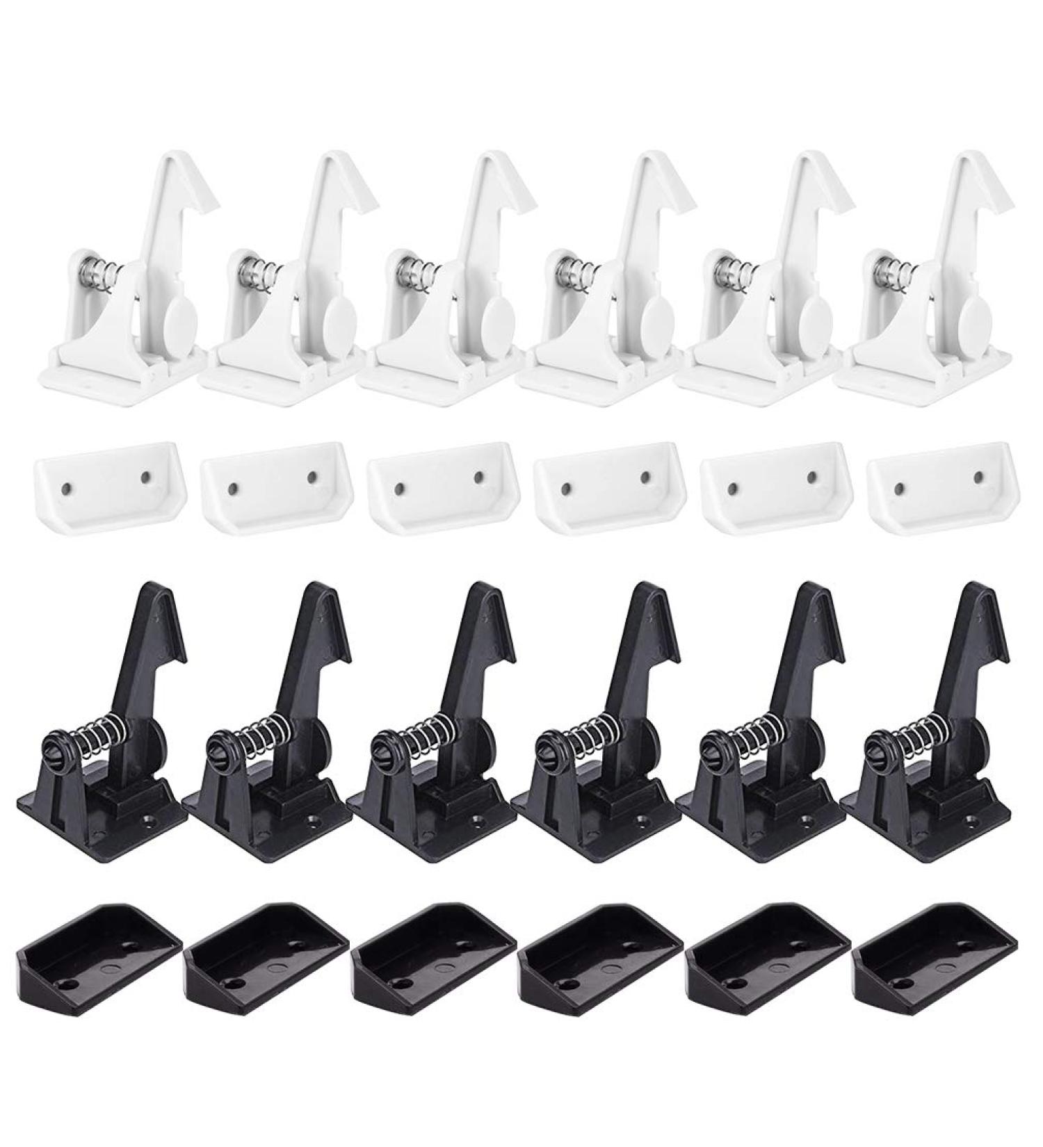 Saconell Child Locking Cabinet Set - 12 Pieces | Invisible Child Safety Locks for Cabinets Drawers and Closets | Strong Adhesive | White & Black - Buy Online on GoSupps.com