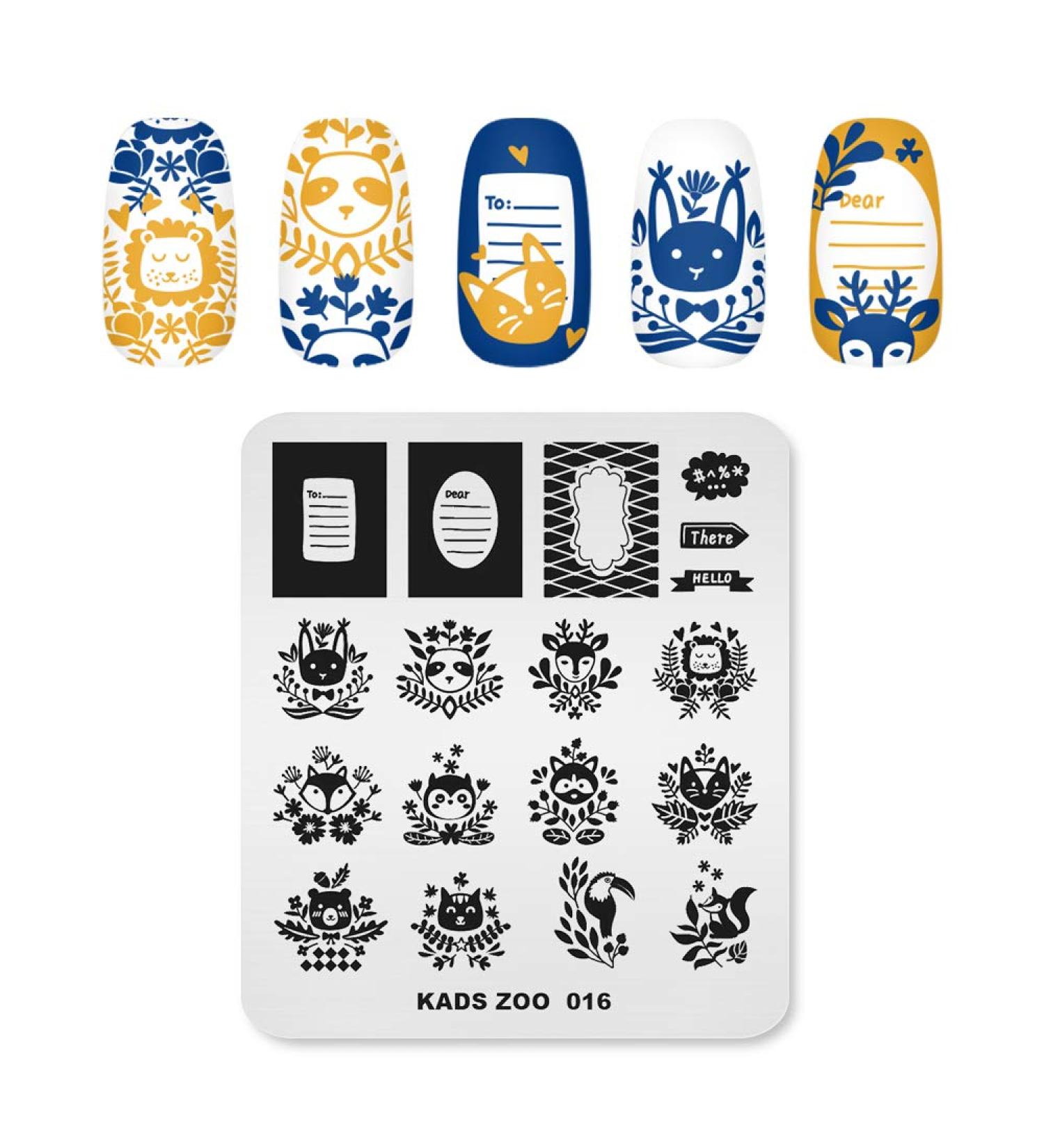 KADS Nail Art Stamping Plates Set Image Template Stencils Pattern with Stamping Plates Holder Case Organizer (ZO016) - Buy Online on GoSupps.com