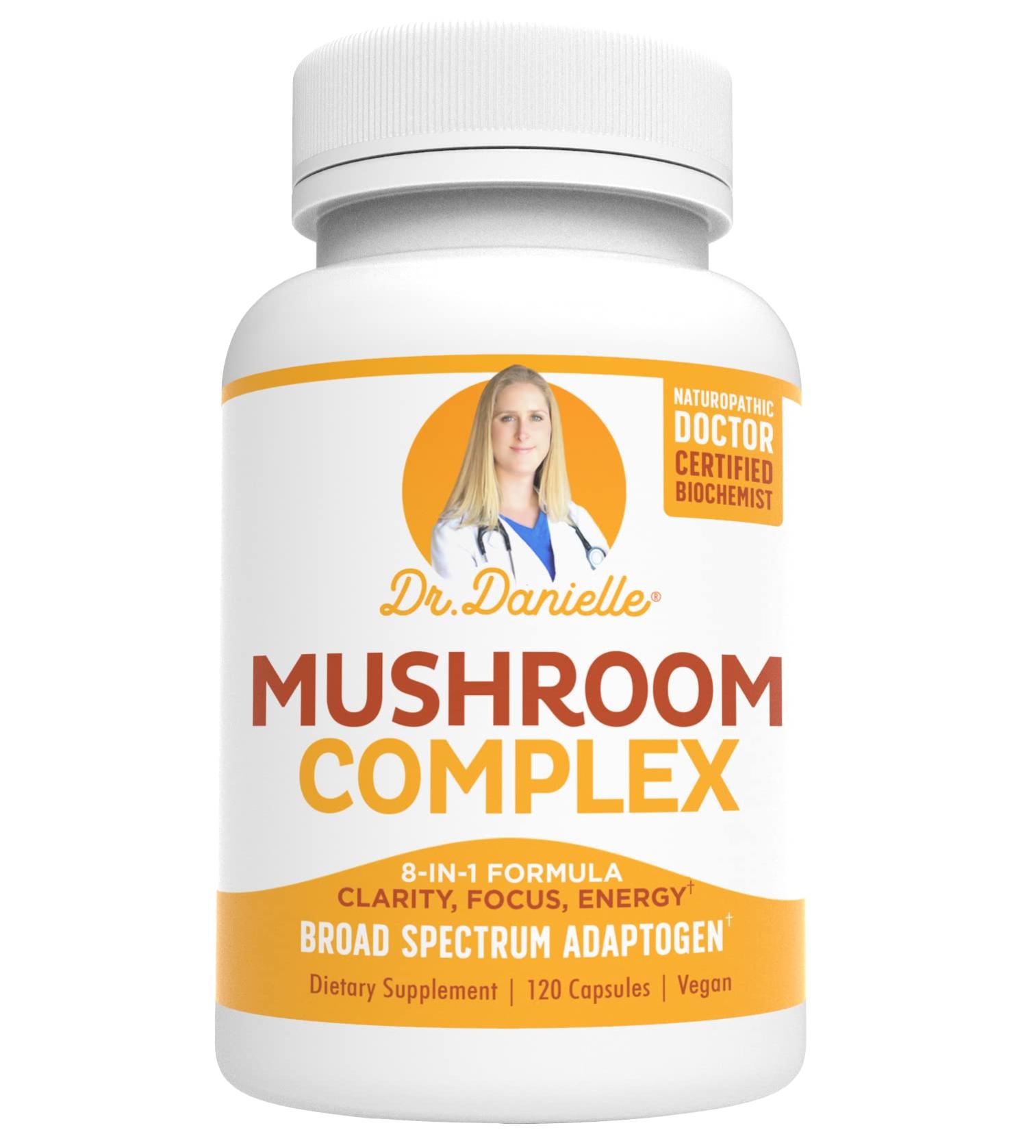 Organic Mushroom Complex - Immune Assist Support - Lion's Mane, Cordyceps, Reishi - Dr. Danielle - 120 Veggie Caps - Buy Online on GoSupps.com