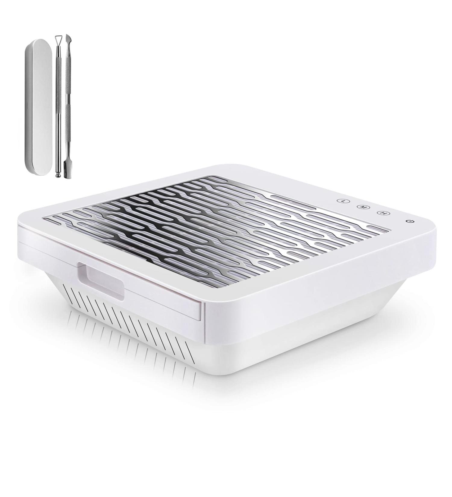 AONOLOVO Nail Dust Collector | Adjustable Suction | Upgraded Powerful Nail Vacuum Dust Extractor for Acrylic, Gel, Dip Nails | Includes Cuticle Nail Pusher - Buy Online on GoSupps.com