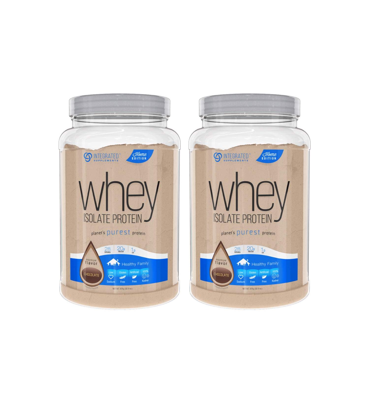 Integrated Supplements Whey Isolate Protein - Premium Chocolate Flavor 2-Pack, 28 Servings Each - Buy Online on GoSupps.com
