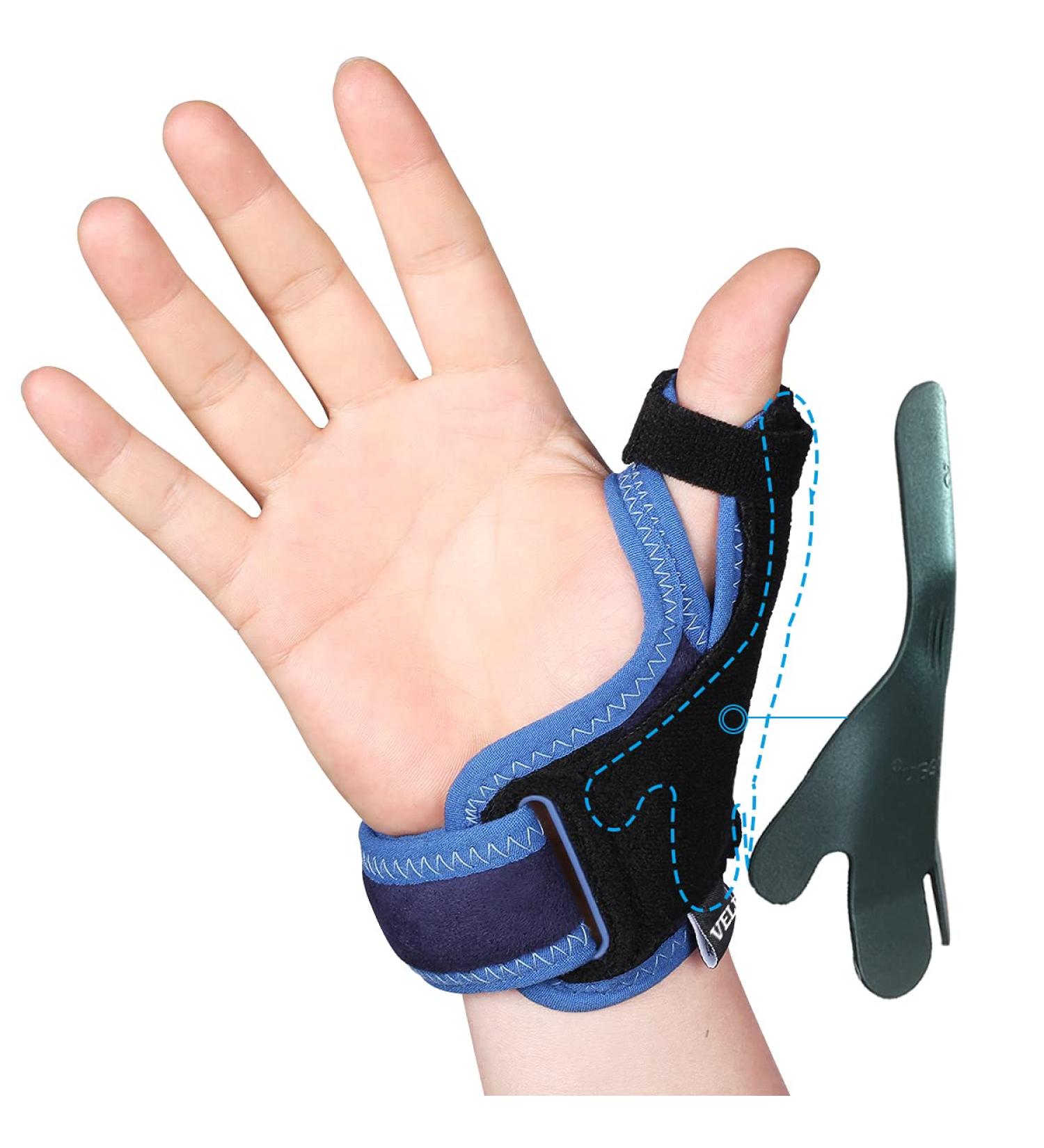 VELPEAU Thumb Support Brace - CMC Joint Thumb Spica Splint for Pain Relief & Arthritis - Medium Size | Left or Right Hand Immobilizer for Carpal Tunnel & Trigger Thumb - Wrist Strap Included - Buy Online on GoSupps.com
