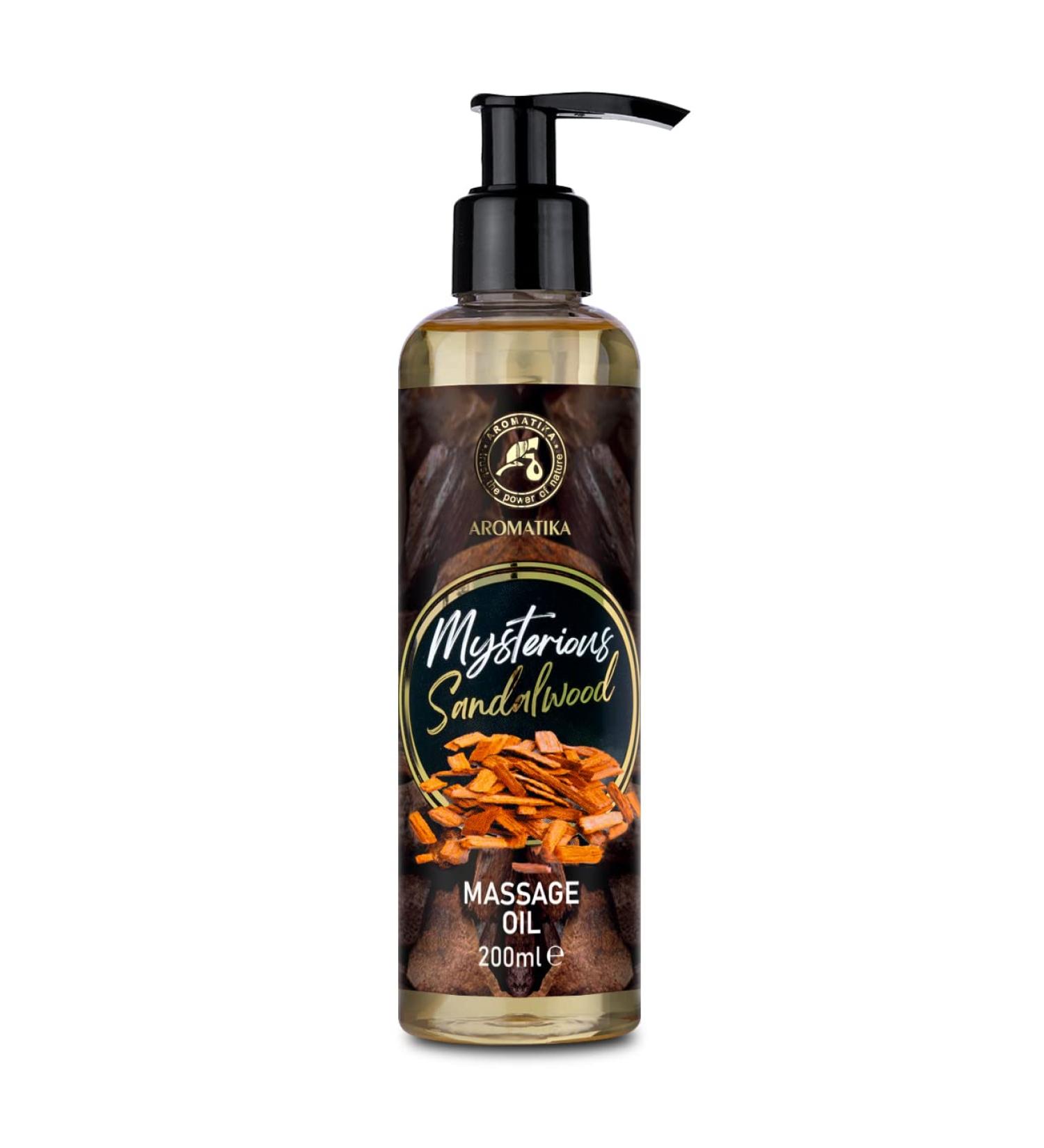 Buy Sandalwood Massage Oil 200ml - Relaxing Body Care Oil with Almond Grape Seed & Jojoba Oils - Perfect for All Skin Types & Couples - Buy Online on GoSupps.com