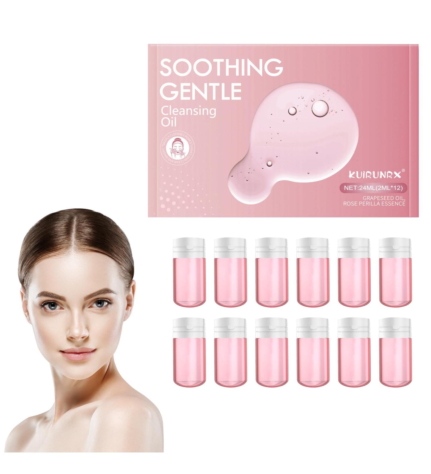 Mini huile d maquillante huile nettoyante douce adoucissante apaisante huile nettoyante hydratante d maquillante 12 unit s emball es individuellement Pour les yeux et la bouche (rose) - Buy Online on GoSupps.com