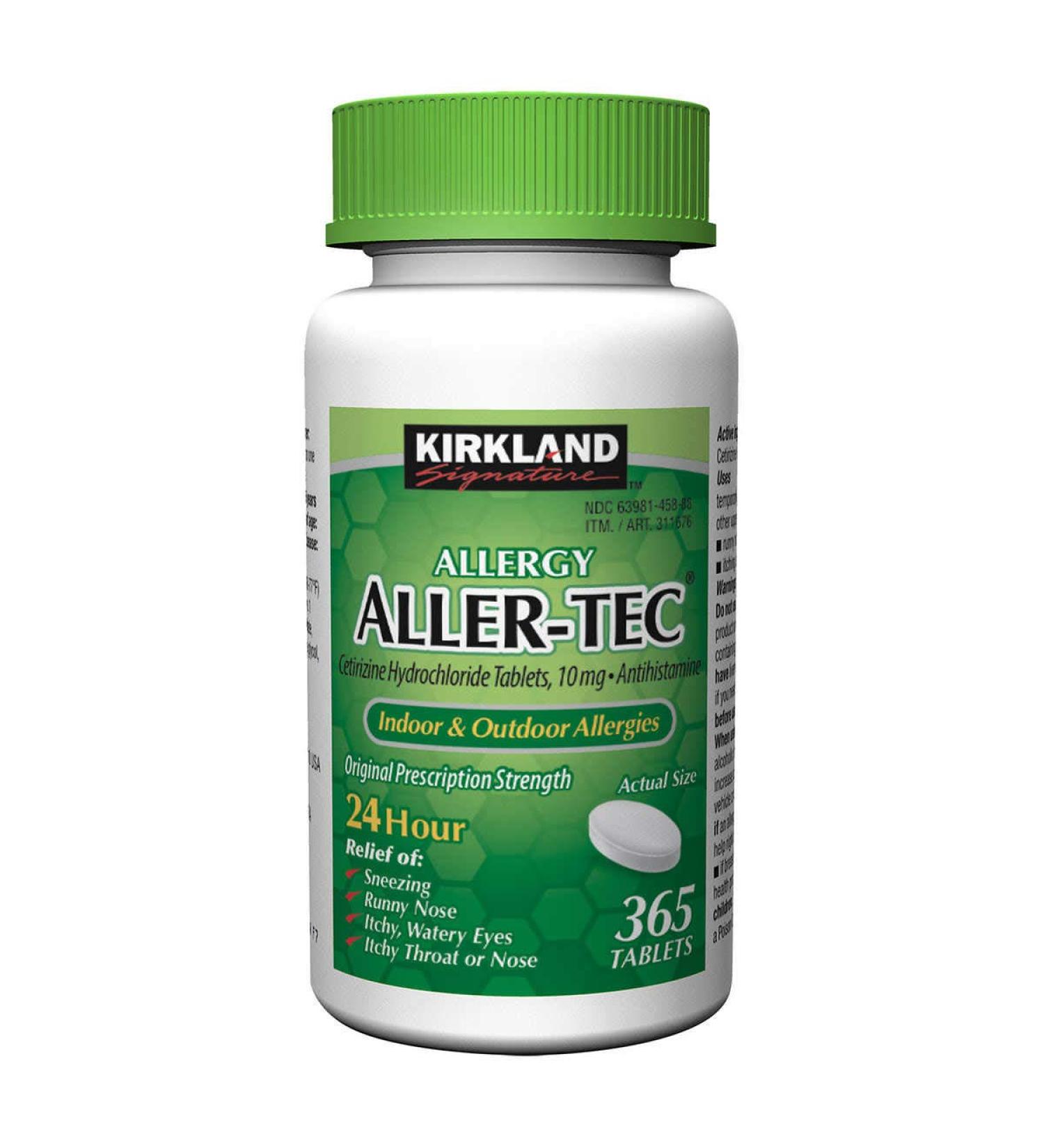 Kirkland Signature (Compare to Zyrtec) AllerTec Tablets, 10 mg, 1 Pack, 365